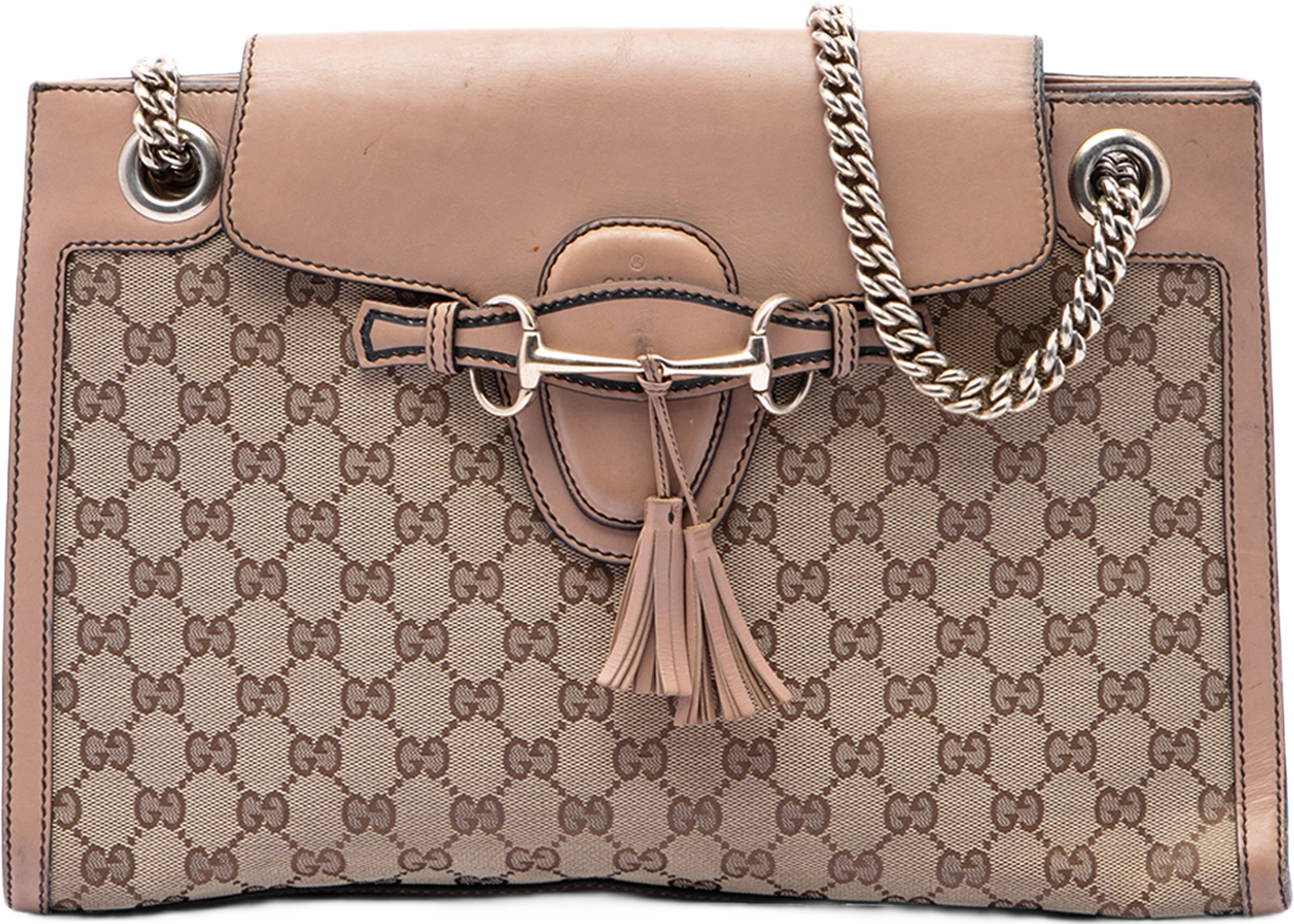 Gucci Large Gg Canvas Emily Shoulder Bag, från Luxclusif, i färgen beige. Klicka för att öppna bilden i stort format
