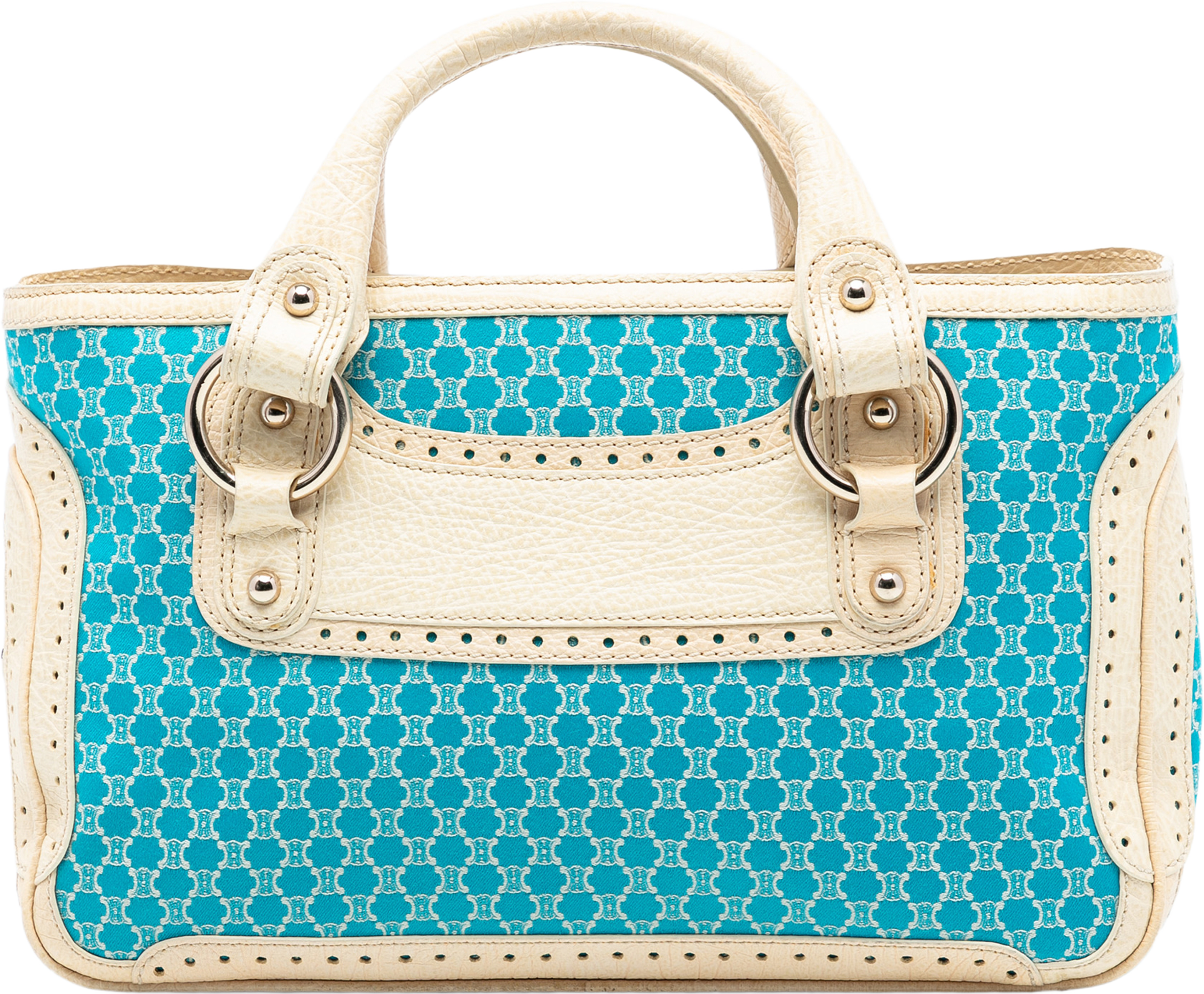 Celine Macadam Canvas Boogie Handbag, från Luxclusif, i färgen blue. Klicka för att öppna bilden i stort format