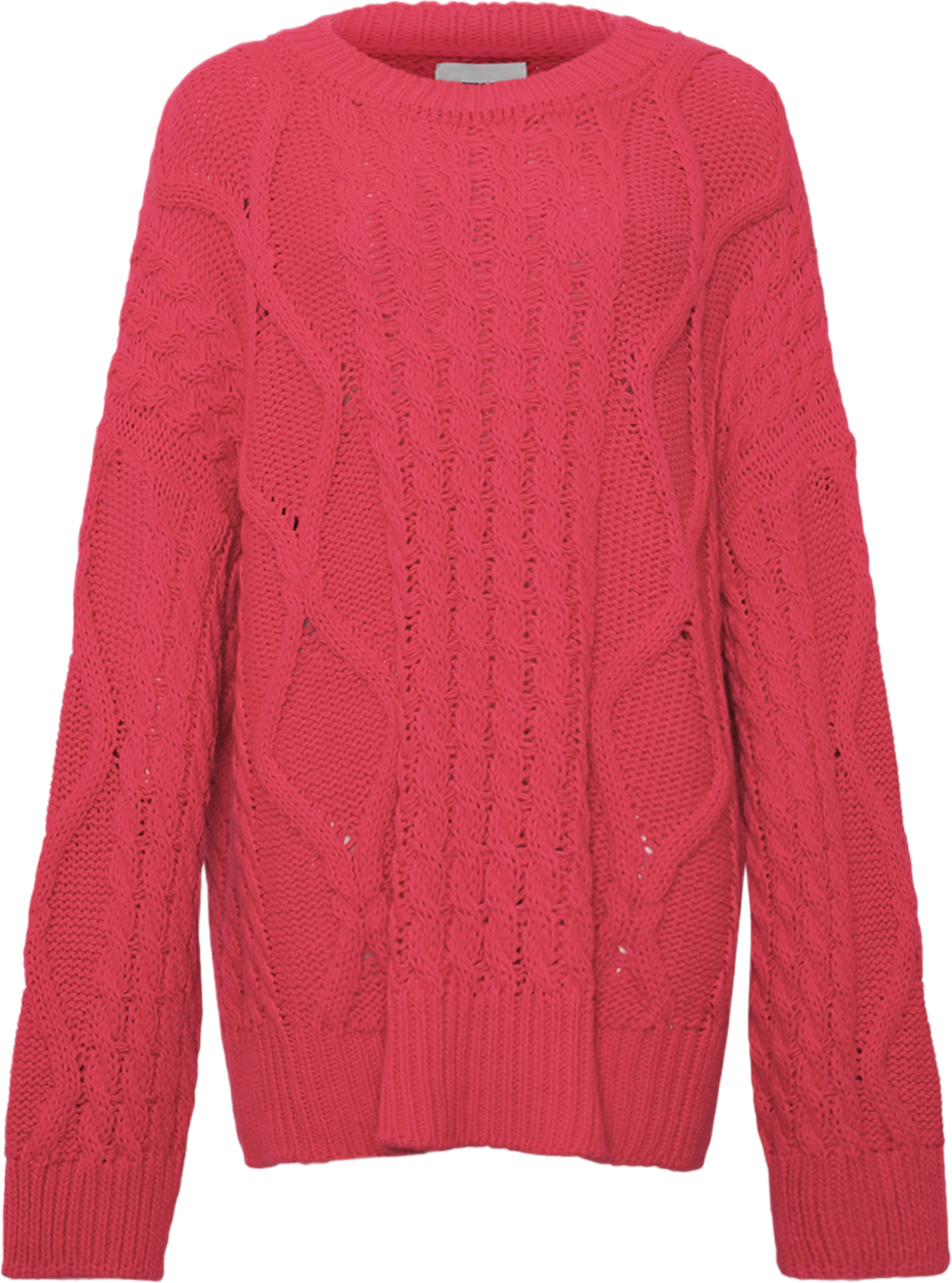 Carla, O-neck Oversized Knit - Shocking Pink
