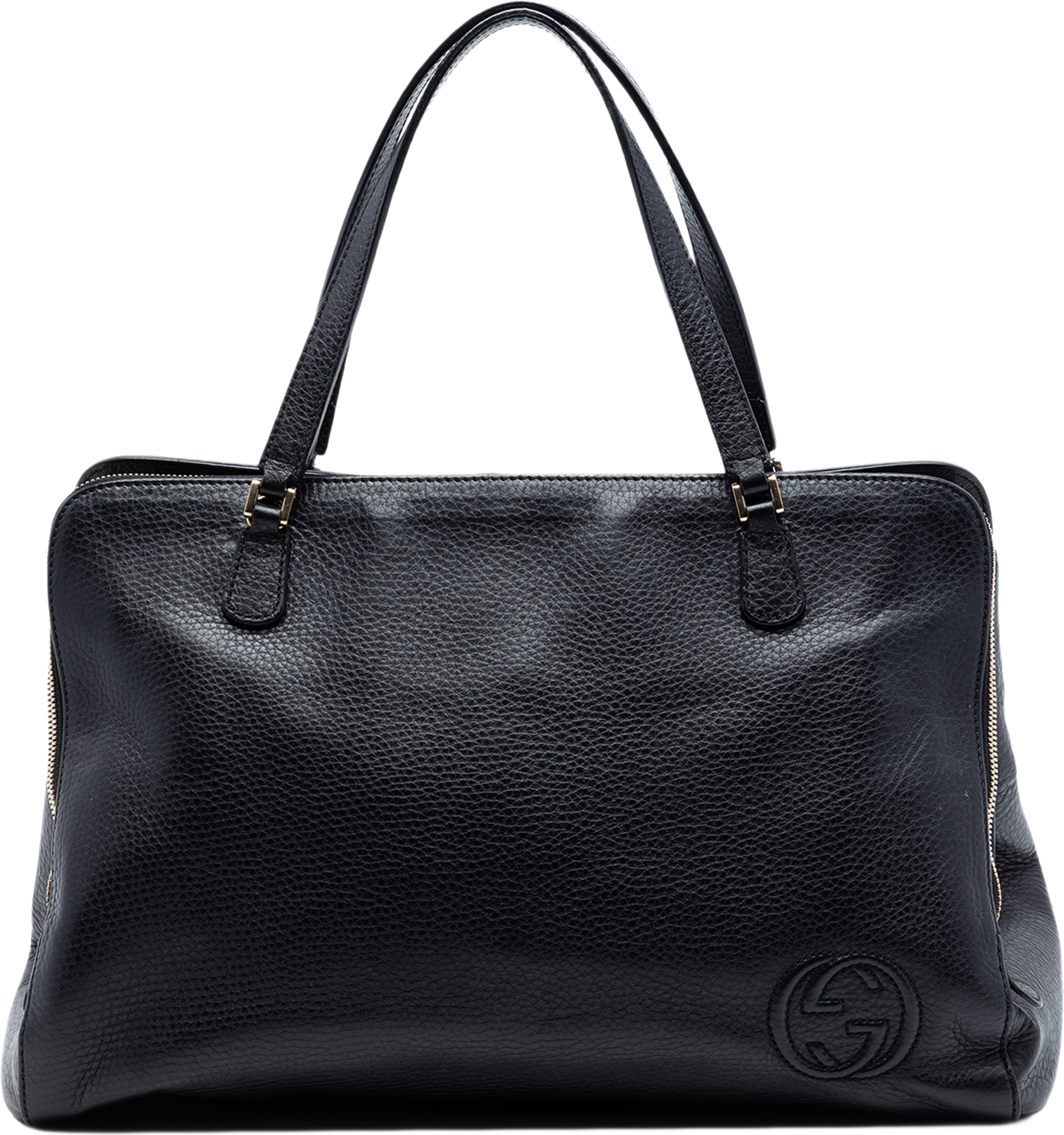 Gucci Leather Soho Convertible Tote, från Luxclusif, i färgen black. Klicka för att öppna bilden i stort format