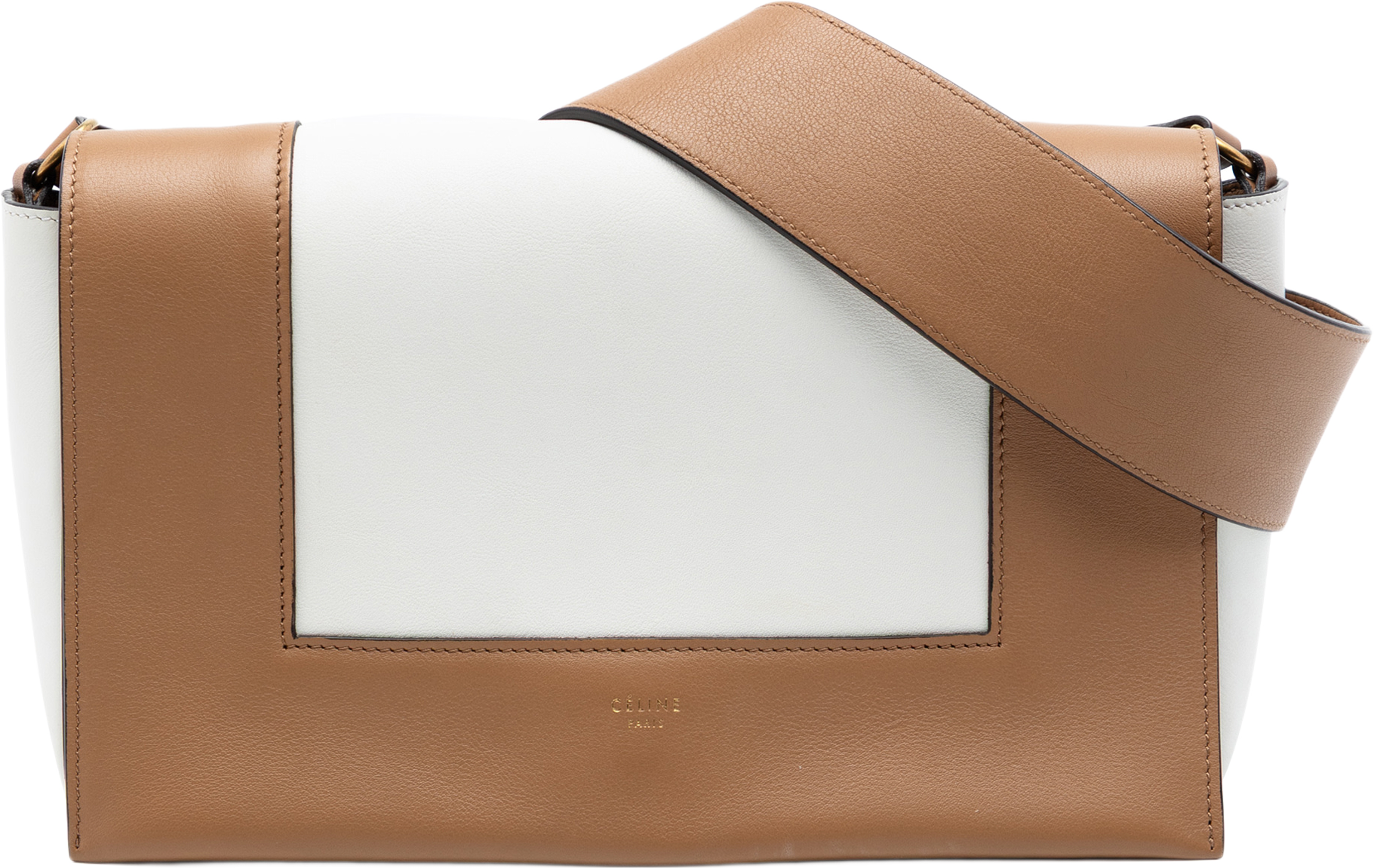 Celine Leather Frame Shoulder Bag, från Luxclusif, i färgen white. Klicka för att öppna bilden i stort format