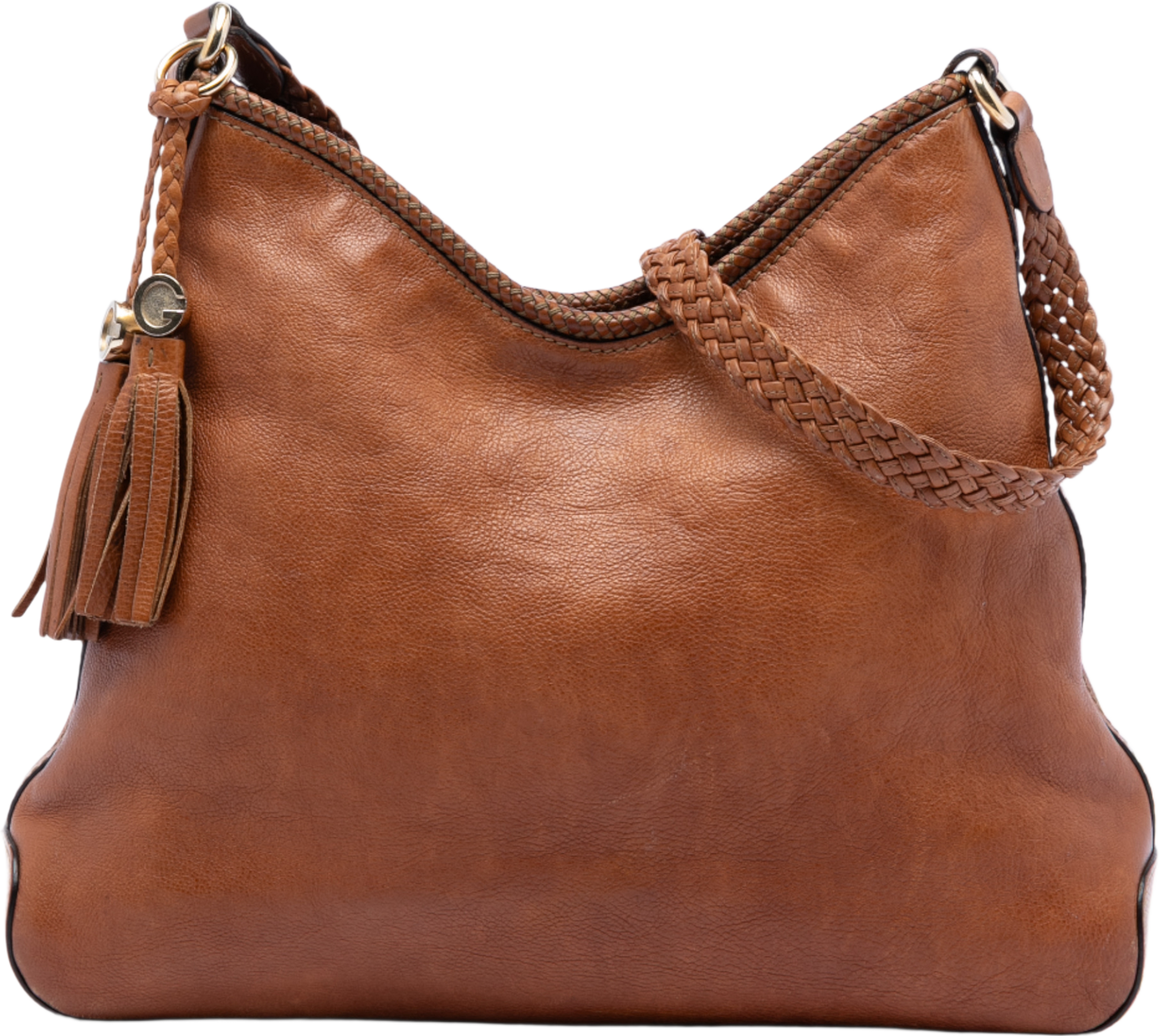 Gucci Leather Marrakech Shoulder Bag, från Luxclusif, i färgen brown. Klicka för att öppna bilden i stort format