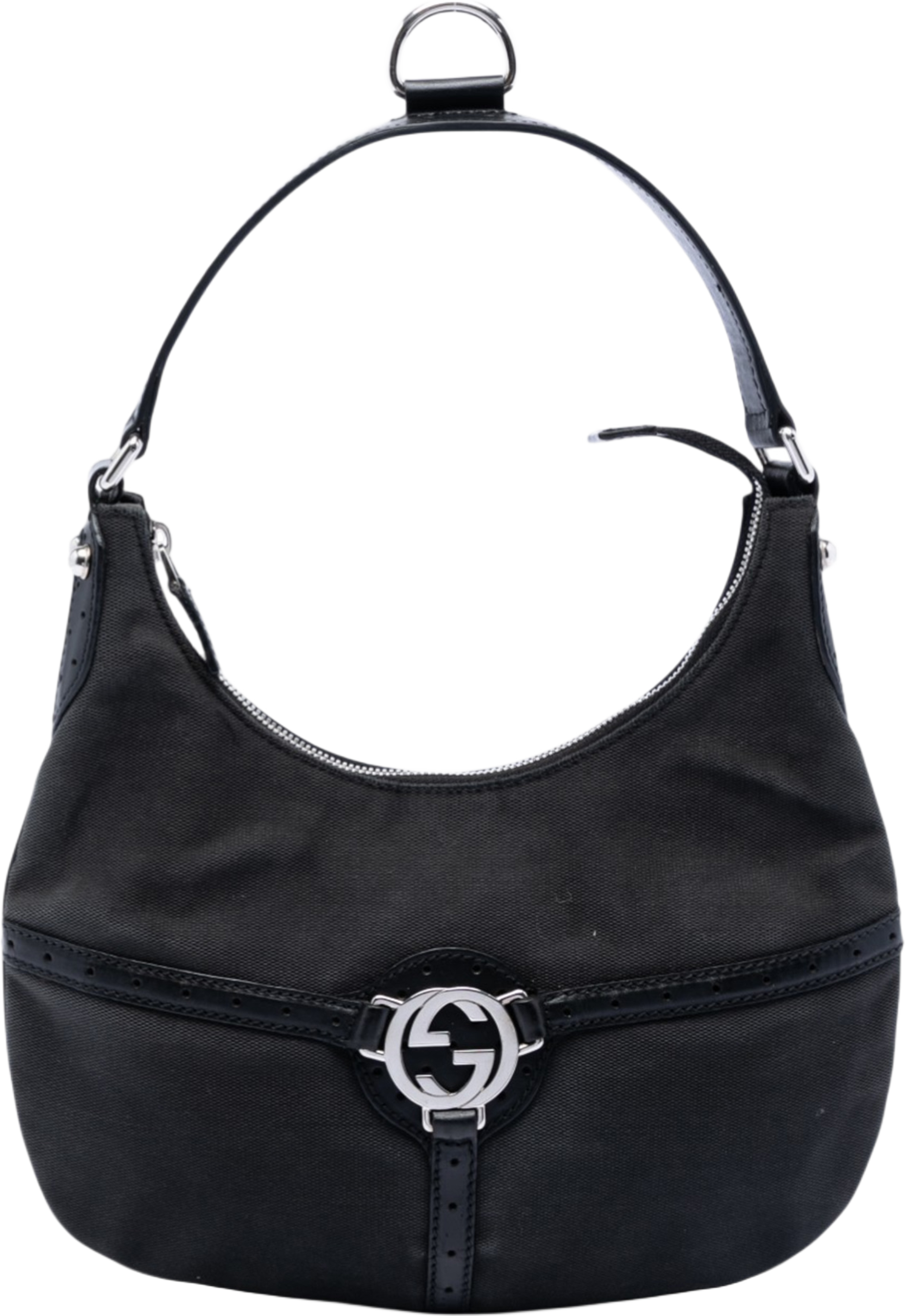 Gucci Canvas Reins Hobo, från Luxclusif, i färgen black. Klicka för att öppna bilden i stort format