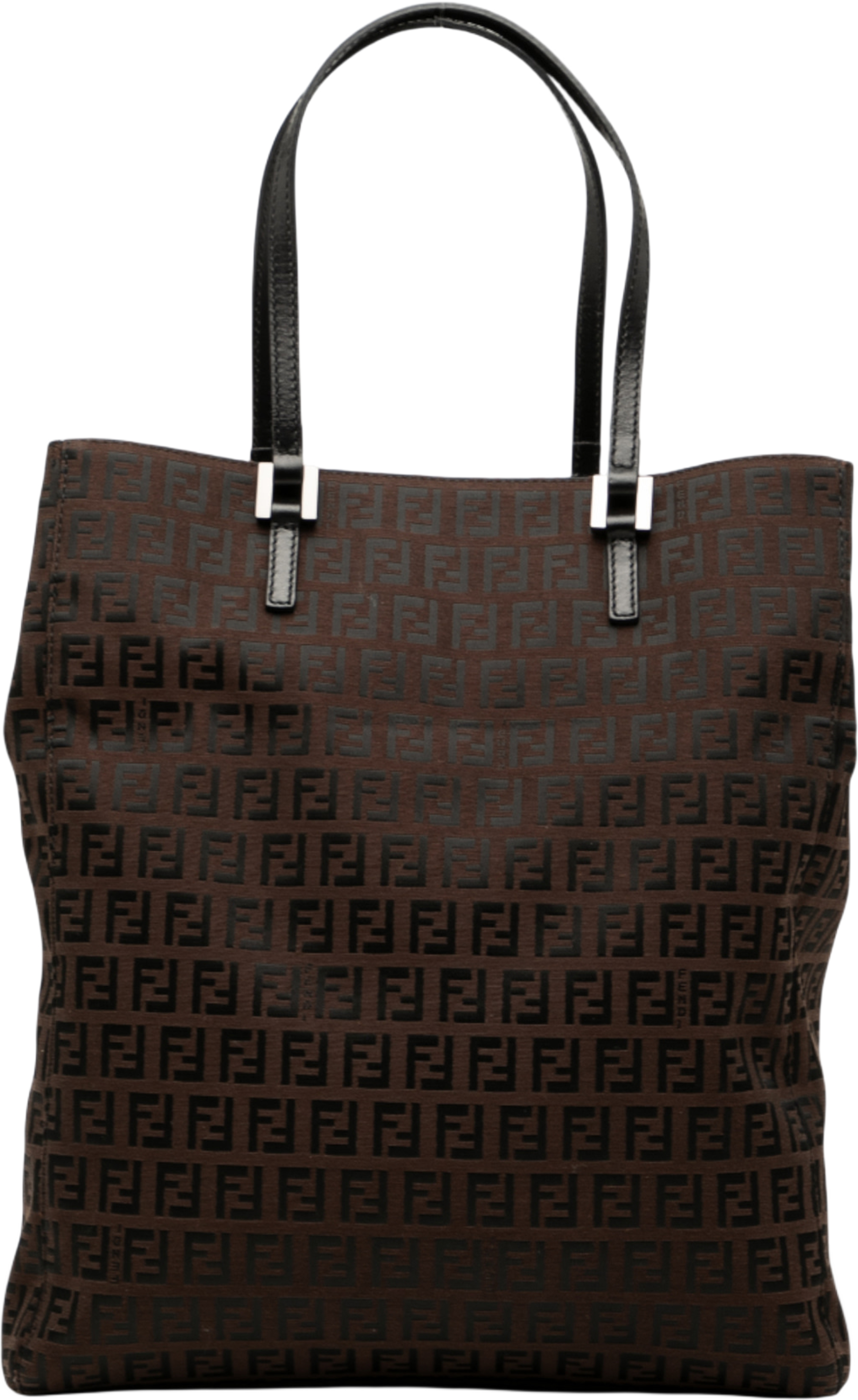 Fendi Zucchino Canvas Tote, från Luxclusif, i färgen dark brown. Klicka för att öppna bilden i stort format