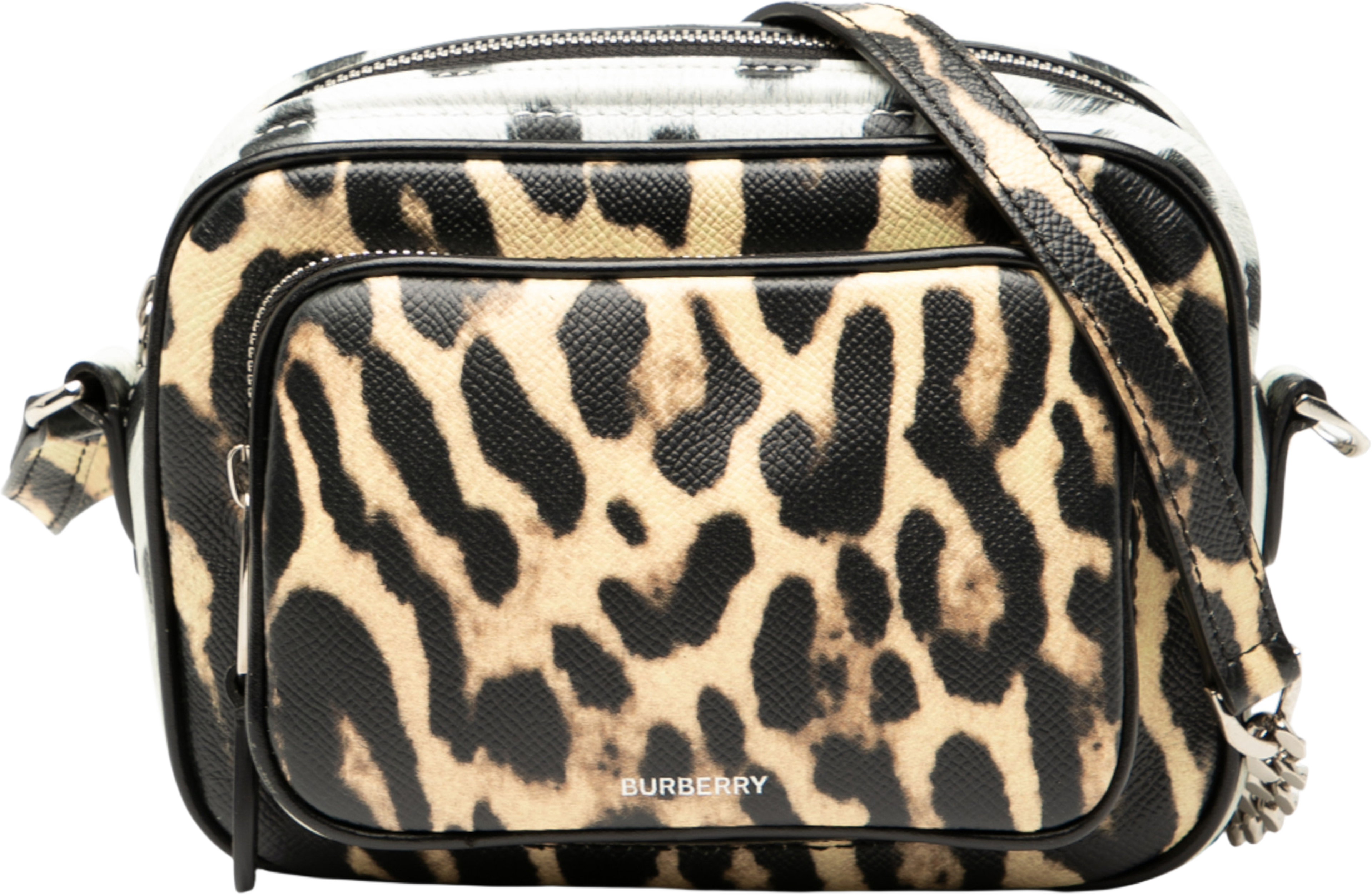 Burberry Leopard Printed Leather Camera Bag, från Luxclusif, i färgen brown. Klicka för att öppna bilden i stort format