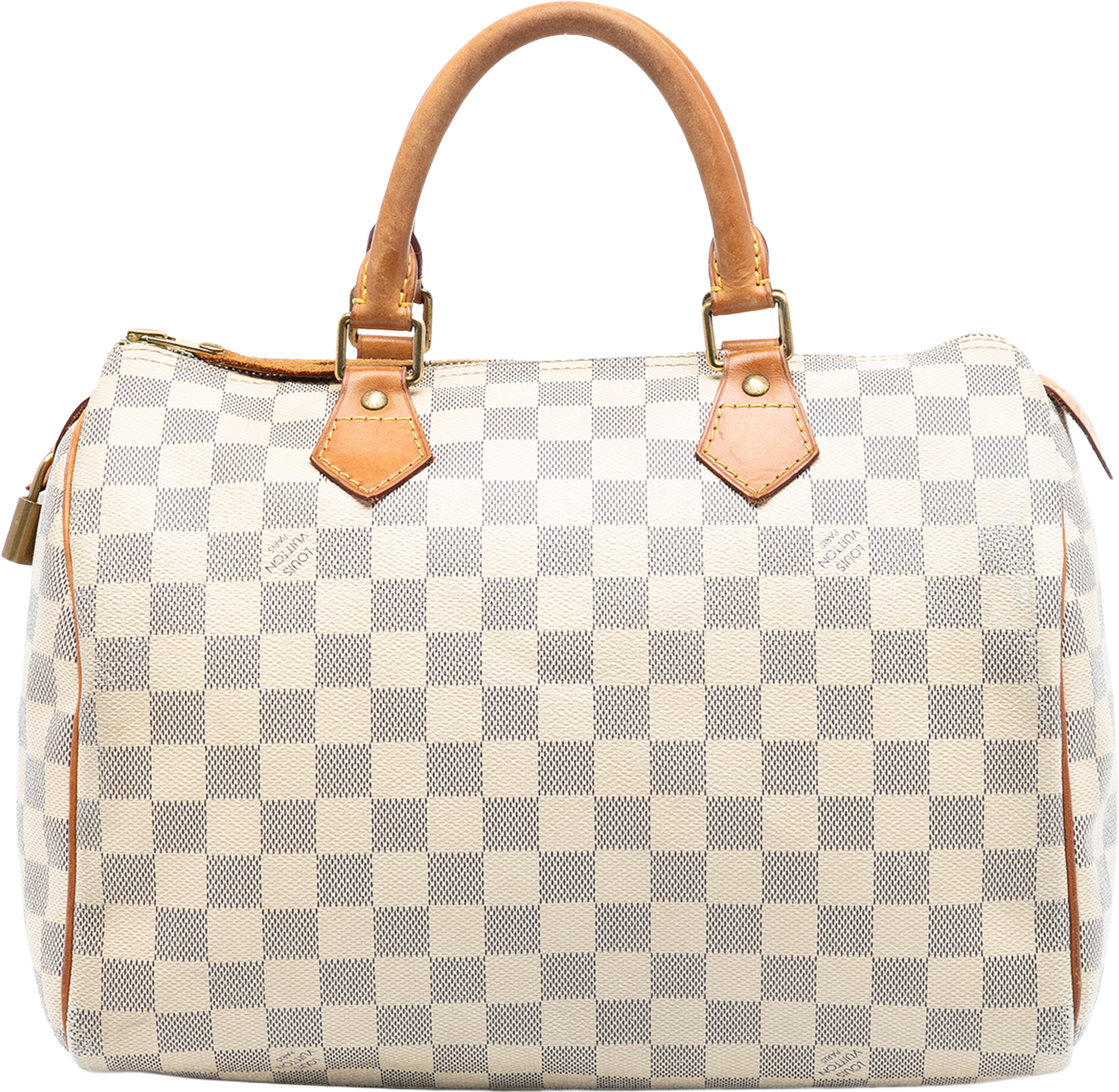 Louis Vuitton Damier Azur Speedy 30, från Luxclusif, i färgen white. Klicka för att öppna bilden i stort format