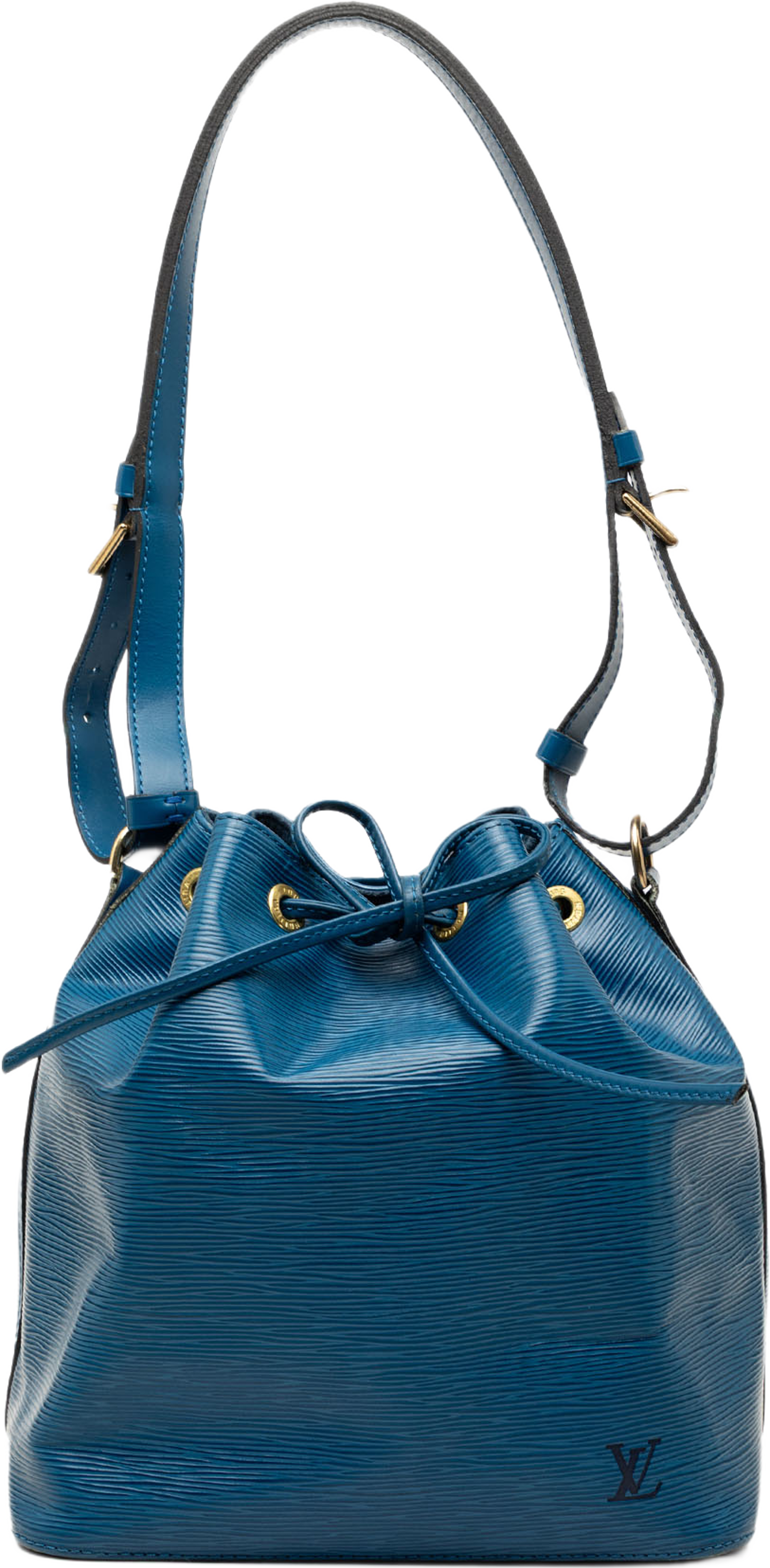 Louis Vuitton Epi Petit Noe, från Luxclusif, i färgen blå. Klicka för att öppna bilden i stort format