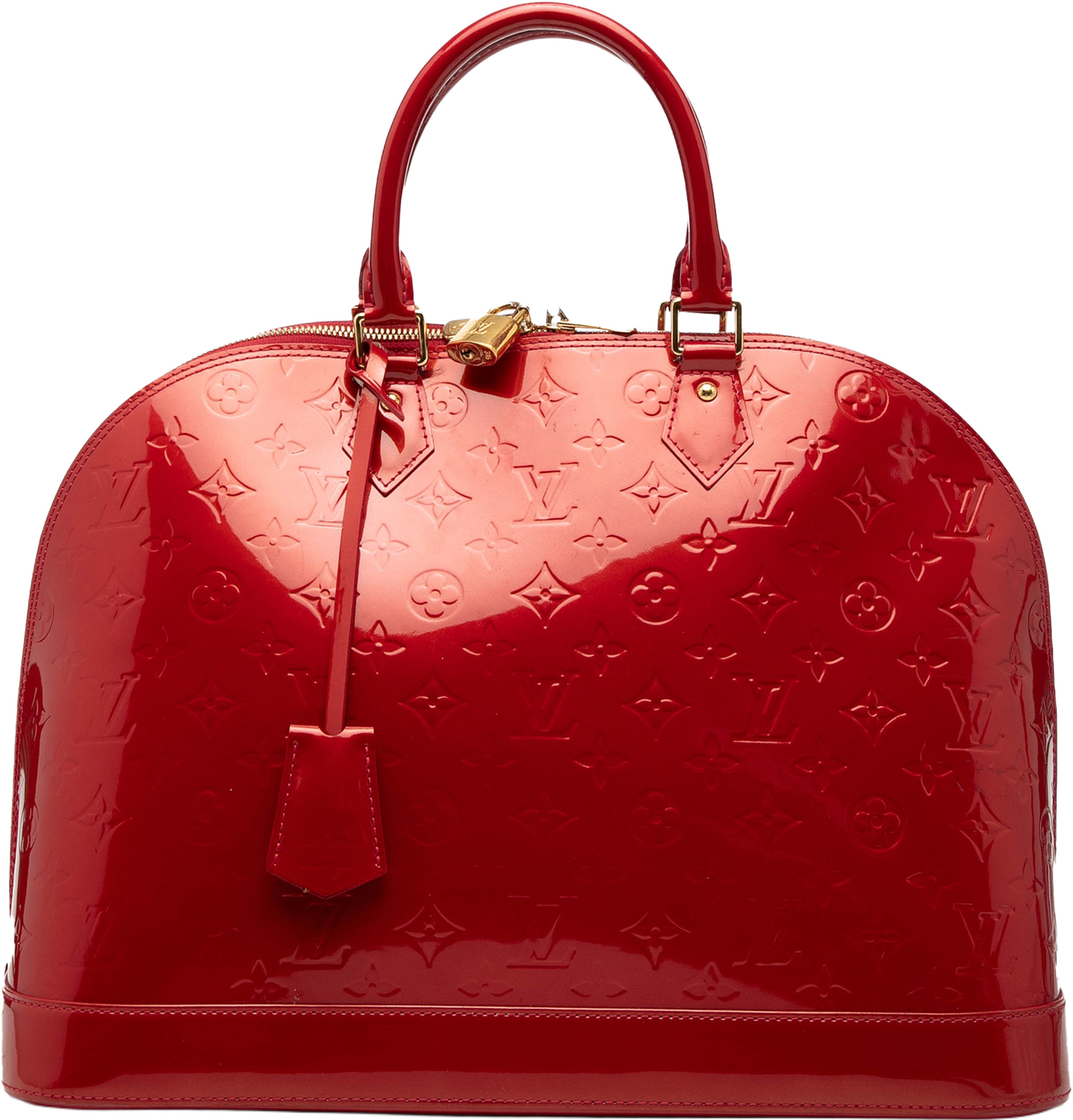 Louis Vuitton Monogram Vernis Alma Gm, från Luxclusif, i färgen red. Klicka för att öppna bilden i stort format