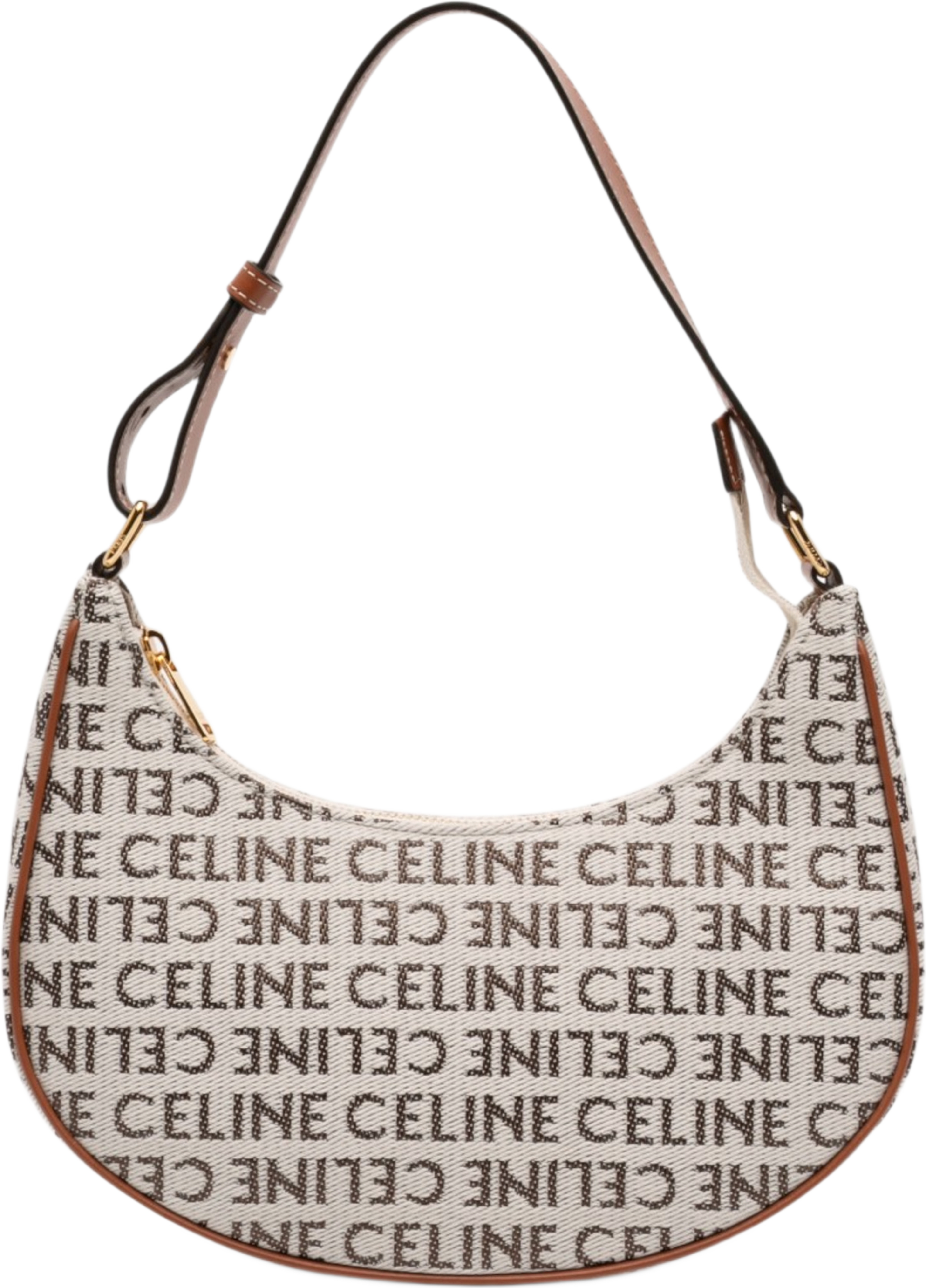 Celine Medium Canvas Logo Ava Shoulder Bag, från Luxclusif, i färgen brun. Klicka för att öppna bilden i stort format
