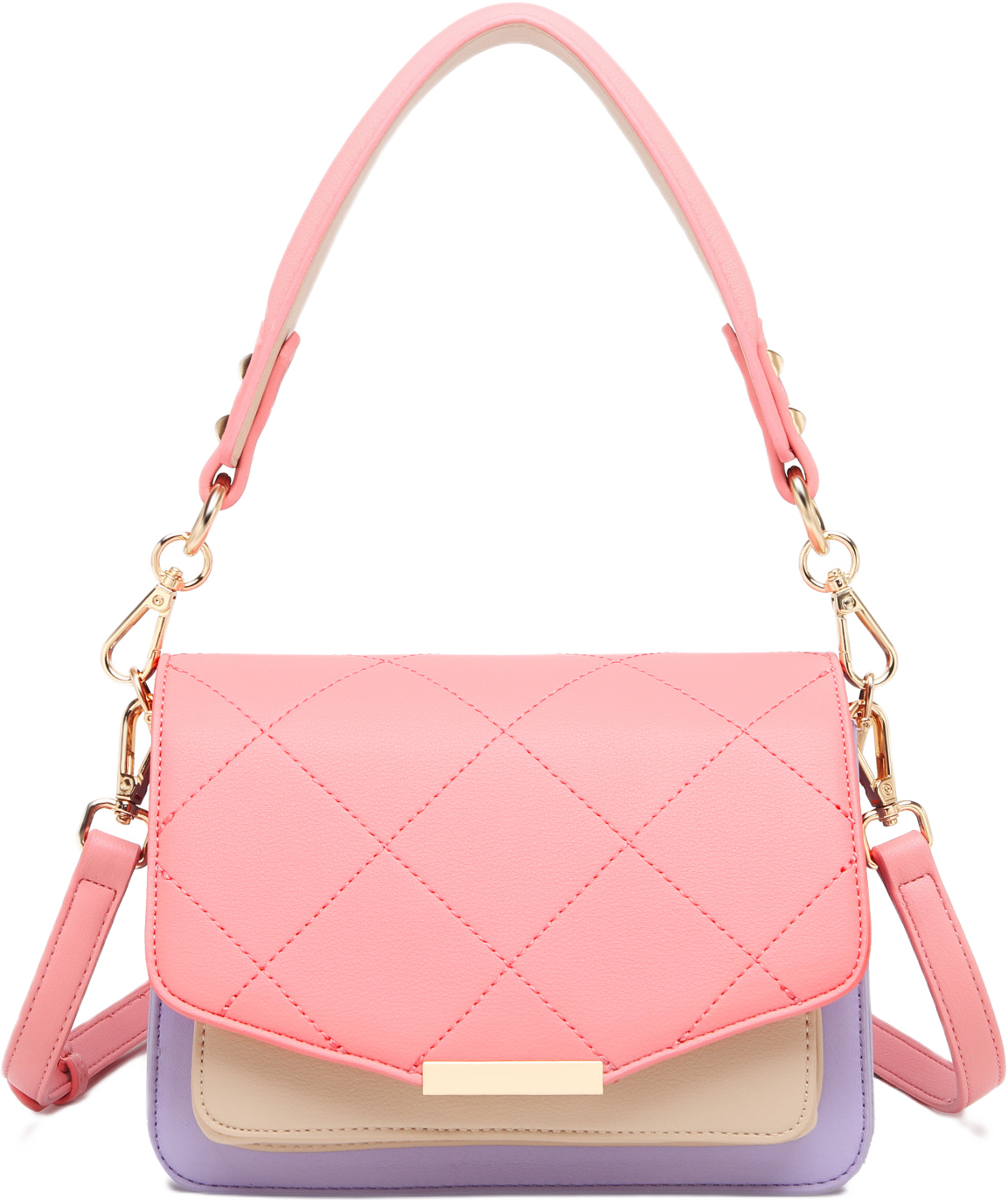Blanca Bag Medium - Coral/purple/nude