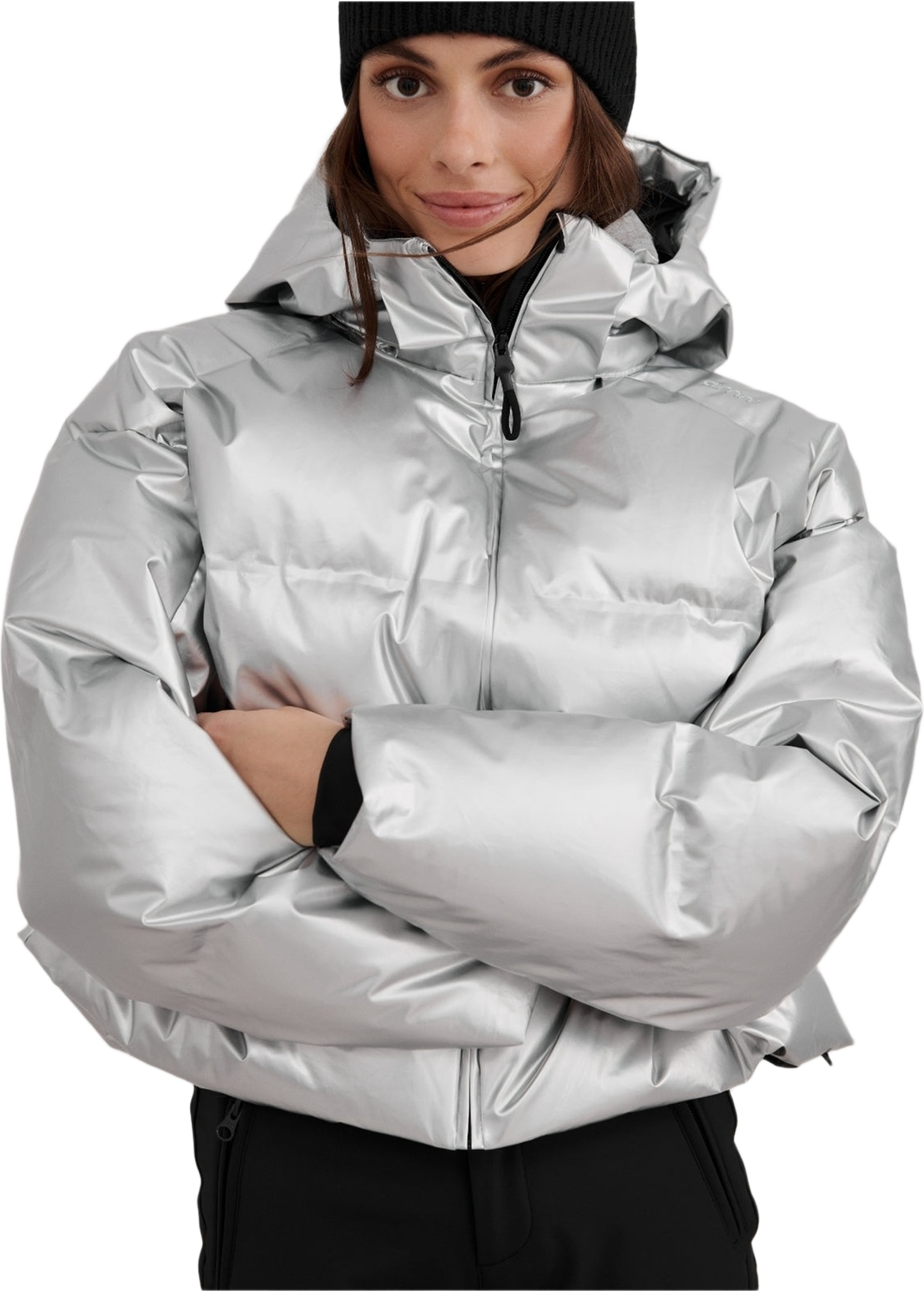 Cortina Glossy Puffer Jacket, från aim'n, i färgen silver. Klicka för att öppna bilden i stort format