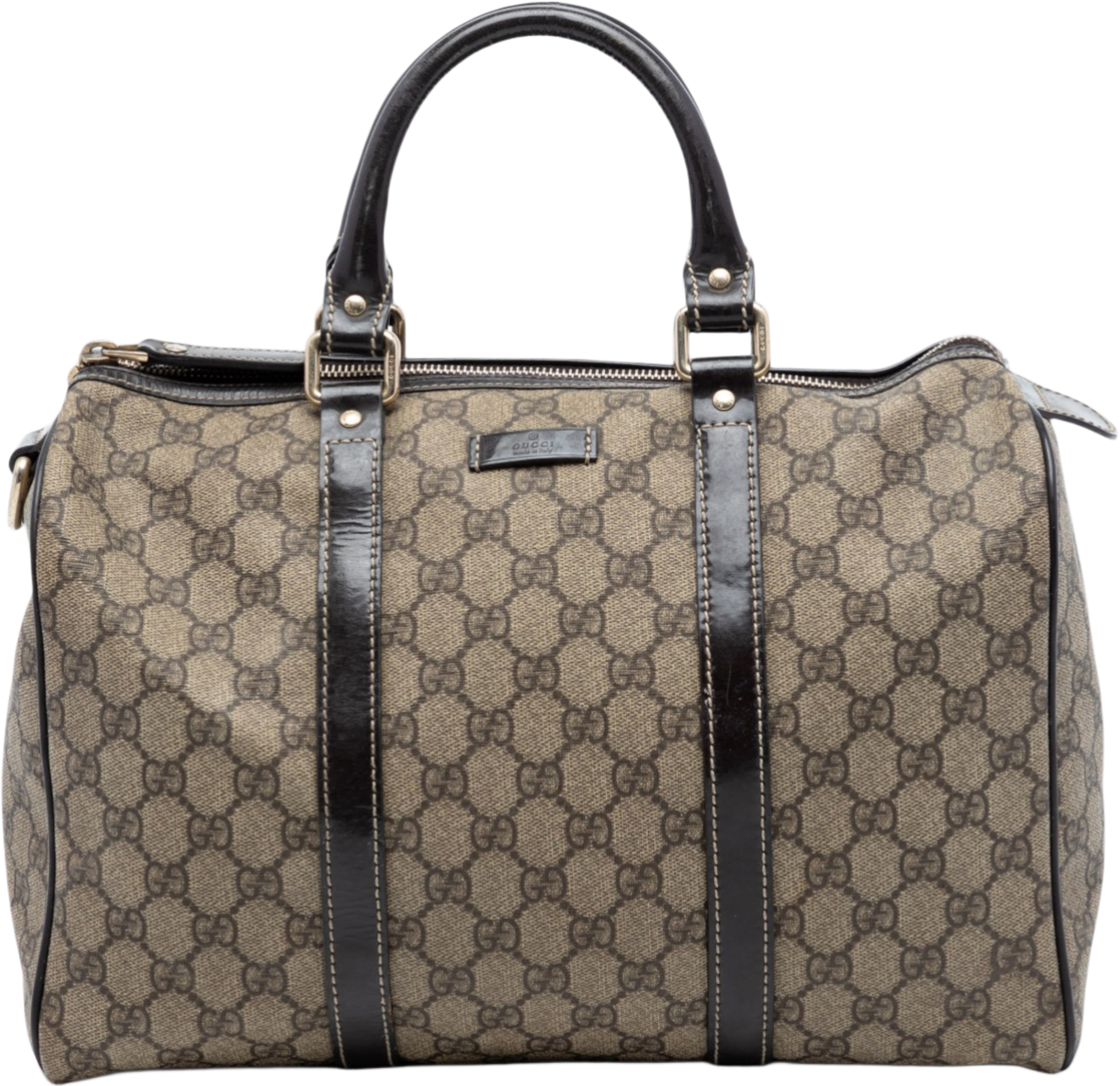 Gucci Medium Gg Supreme Joy Boston Bag, från Luxclusif, i färgen beige. Klicka för att öppna bilden i stort format