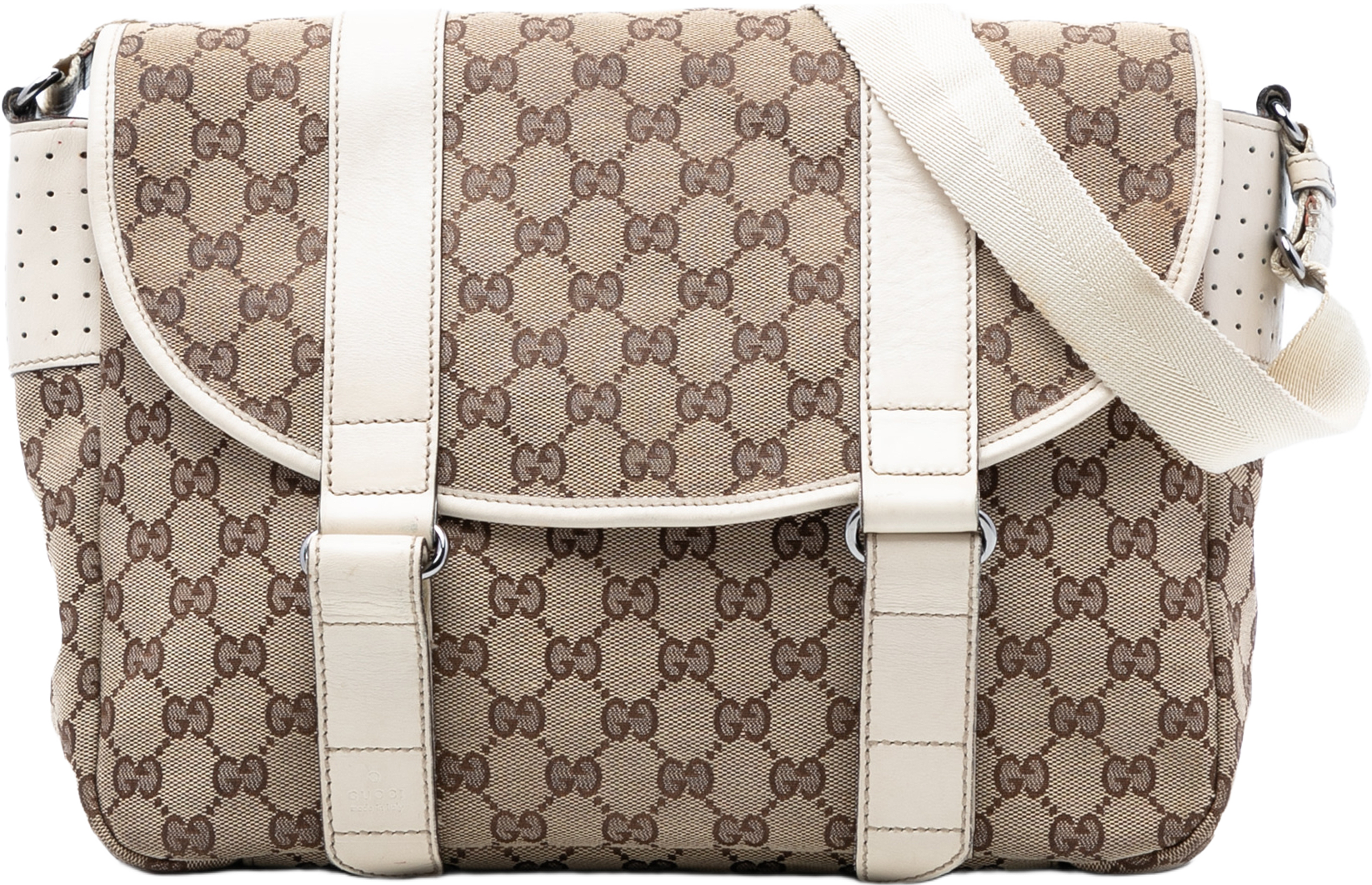 Gucci Gg Canvas Messenger Bag, från Luxclusif, i färgen beige. Klicka för att öppna bilden i stort format