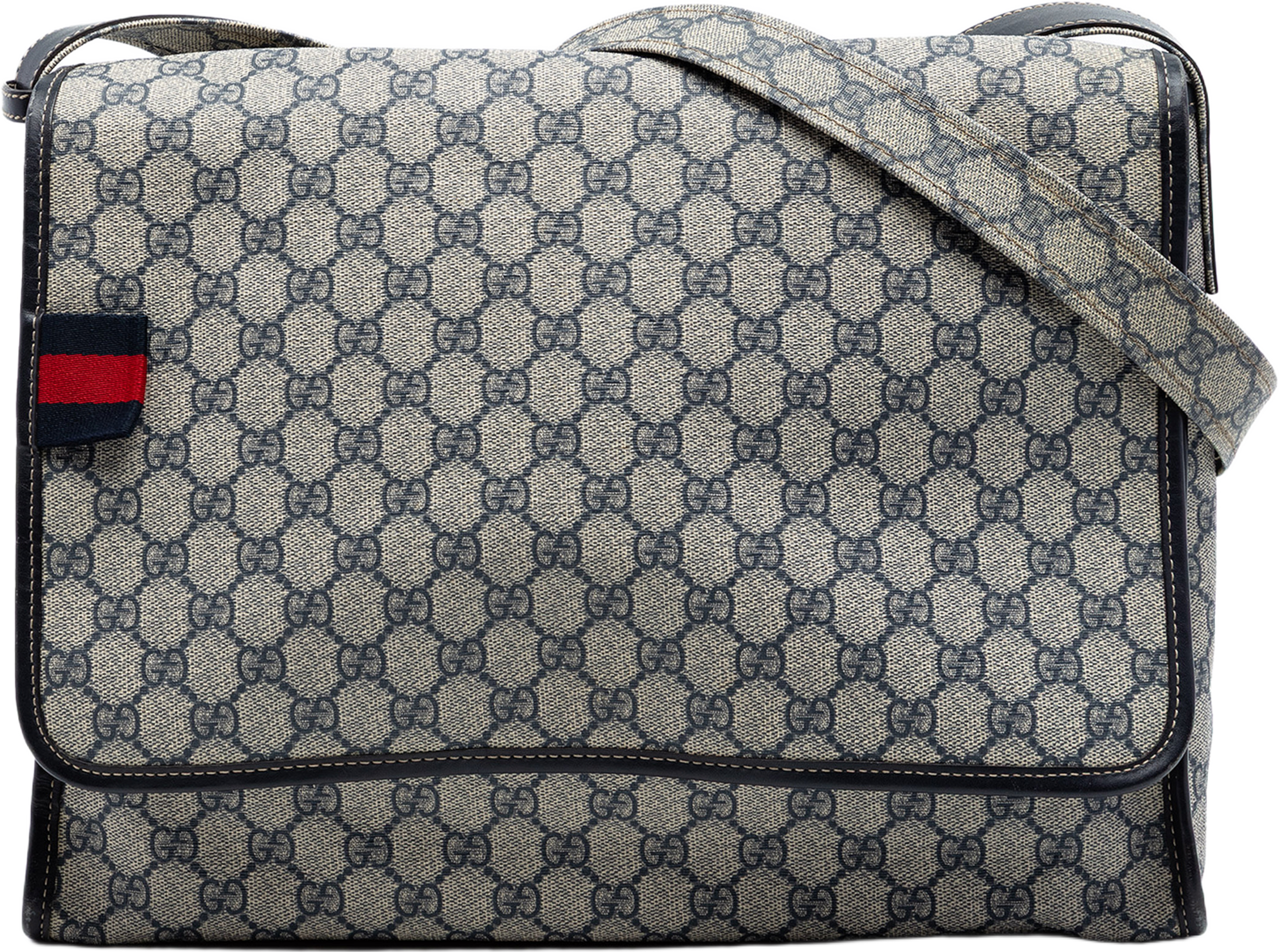 Gucci Gg Supreme Web Messenger Bag, från Luxclusif, i färgen beige. Klicka för att öppna bilden i stort format