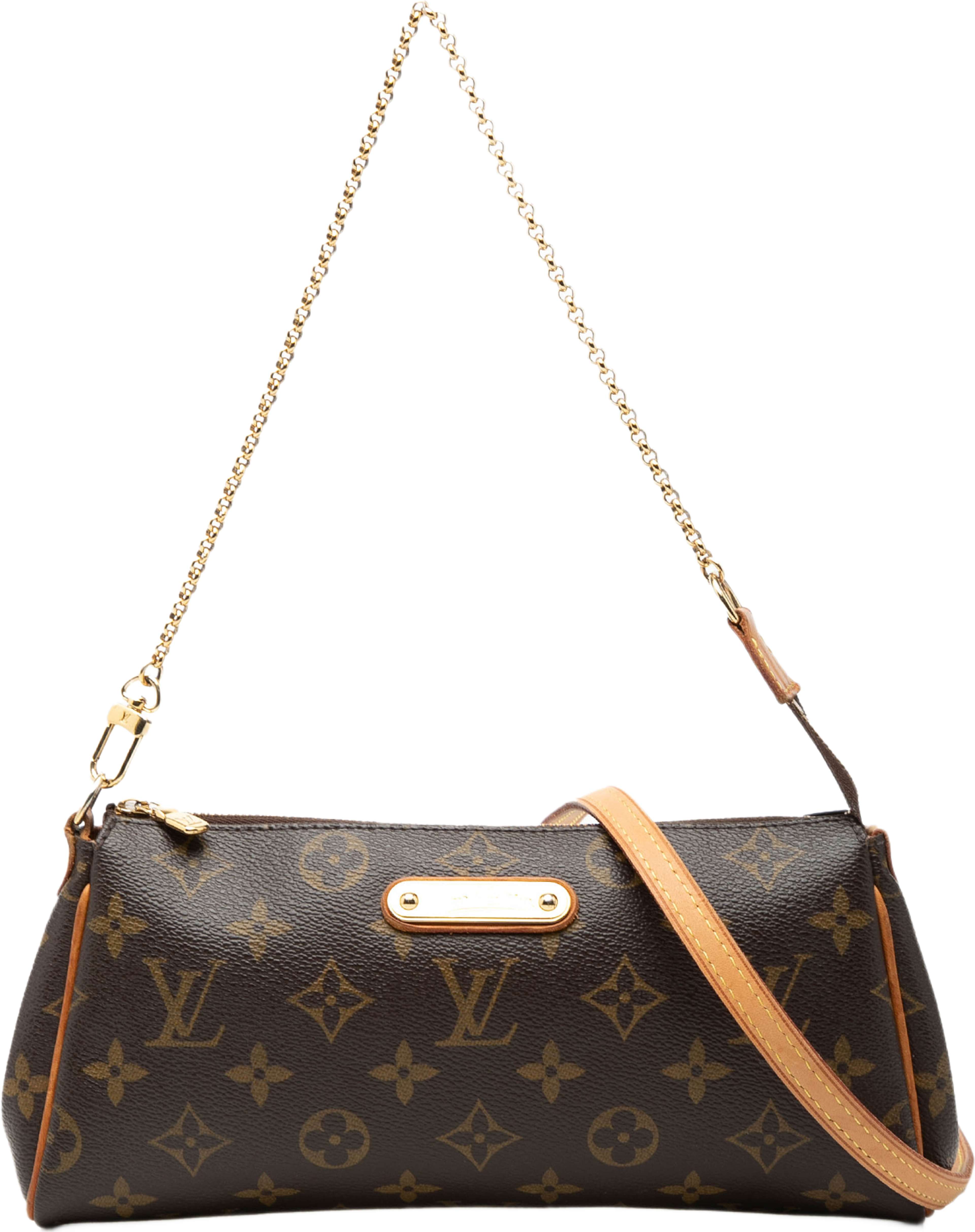Louis Vuitton Monogram Eva, från Luxclusif, i färgen brun. Klicka för att öppna bilden i stort format