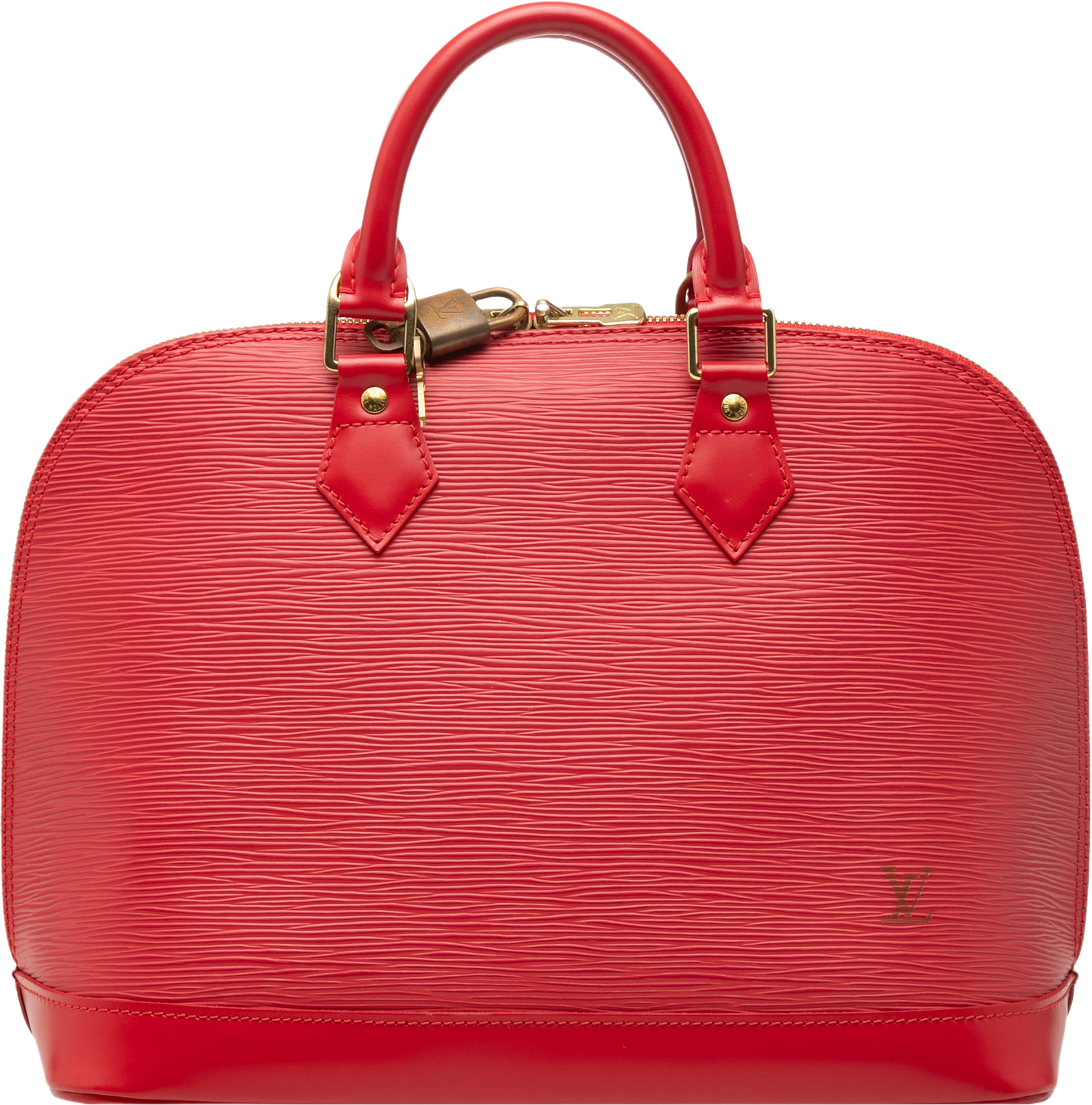 Louis Vuitton Epi Alma Pm, från Luxclusif, i färgen red. Klicka för att öppna bilden i stort format