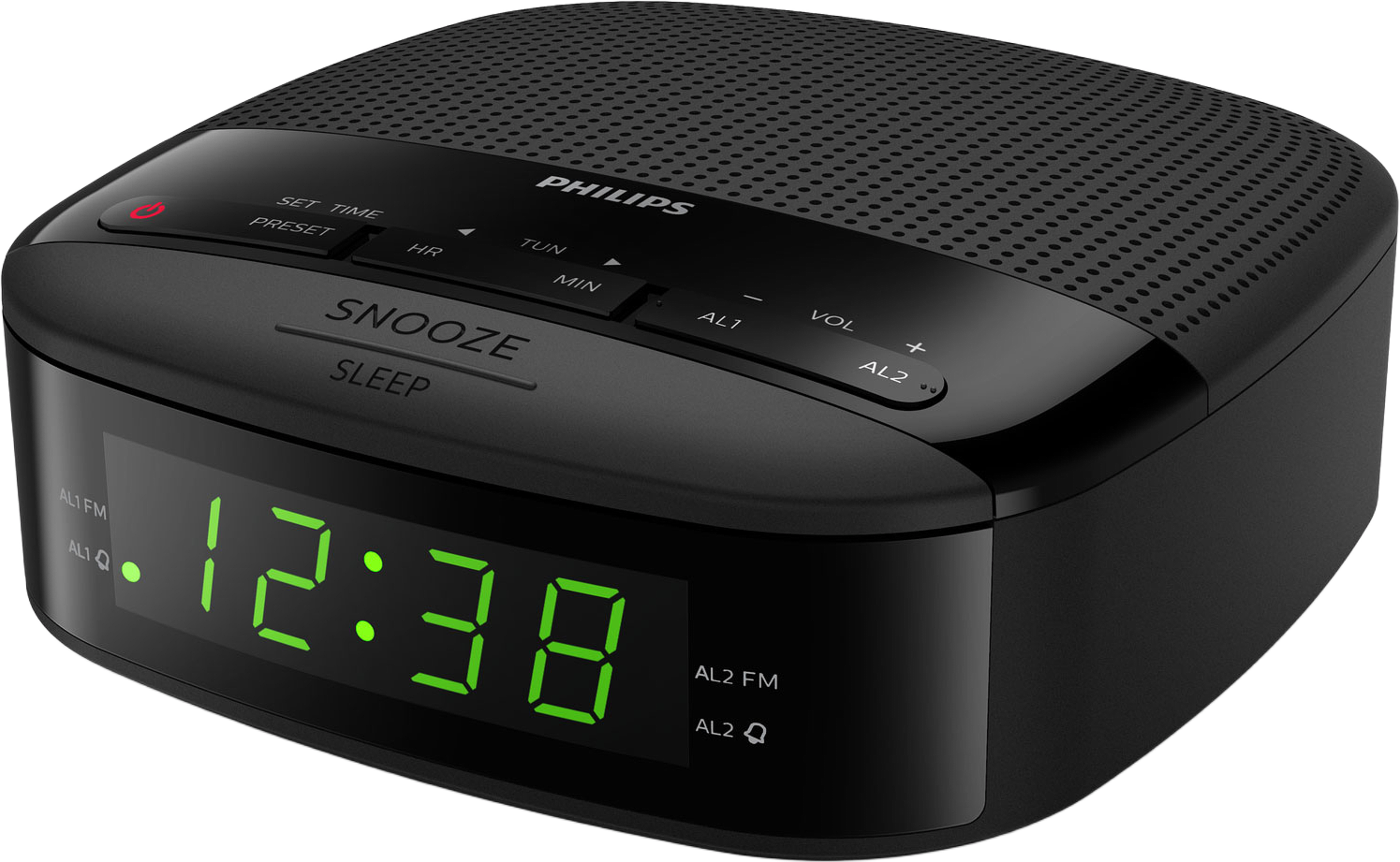 Klockradio Fm Dubbla Alarm Snabbval Tar3205/12, från Philips, i färgen svart. Klicka för att öppna bilden i stort format