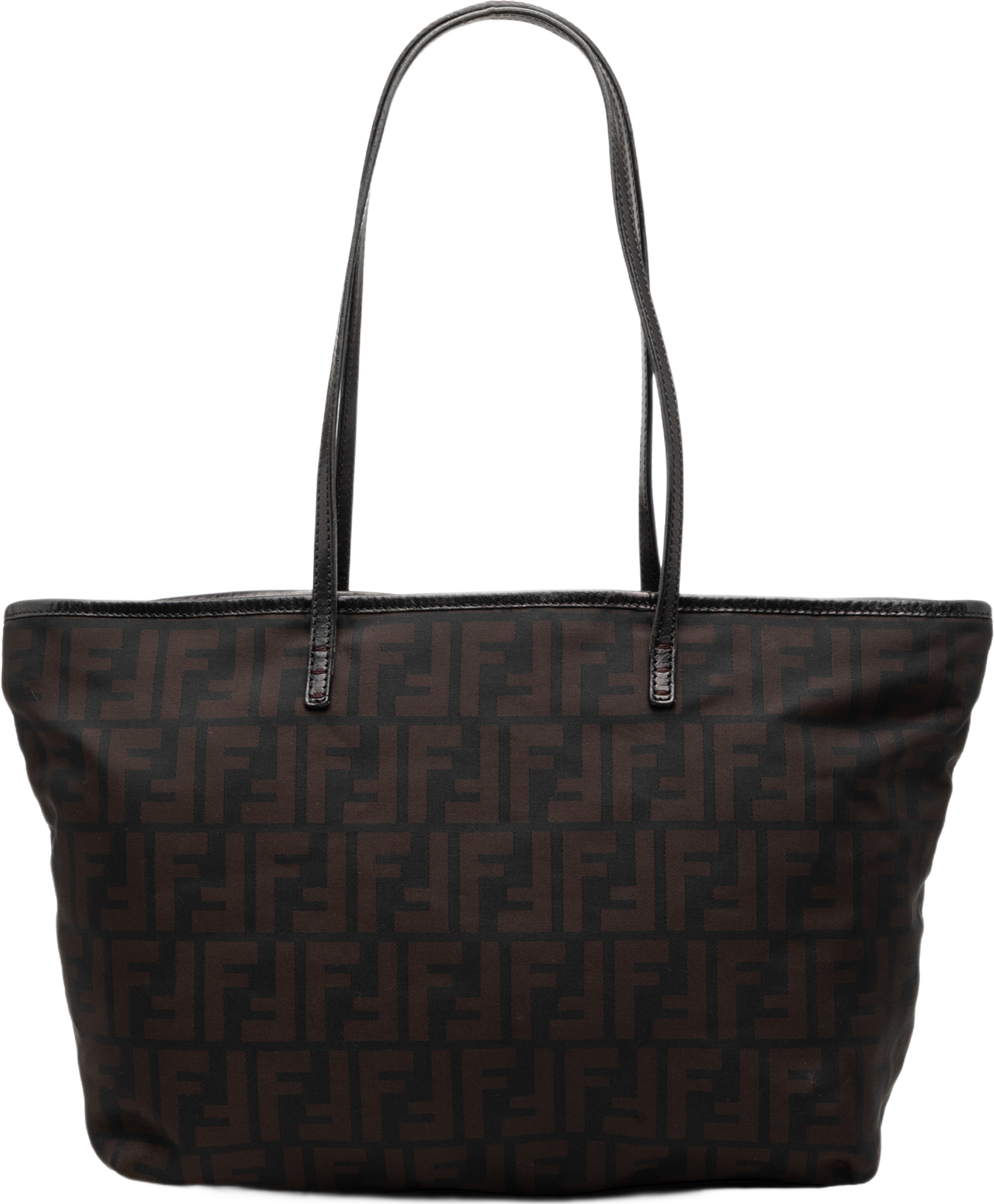 Fendi Small Zucca Nylon Roll Tote, från Luxclusif, i färgen svart. Klicka för att öppna bilden i stort format