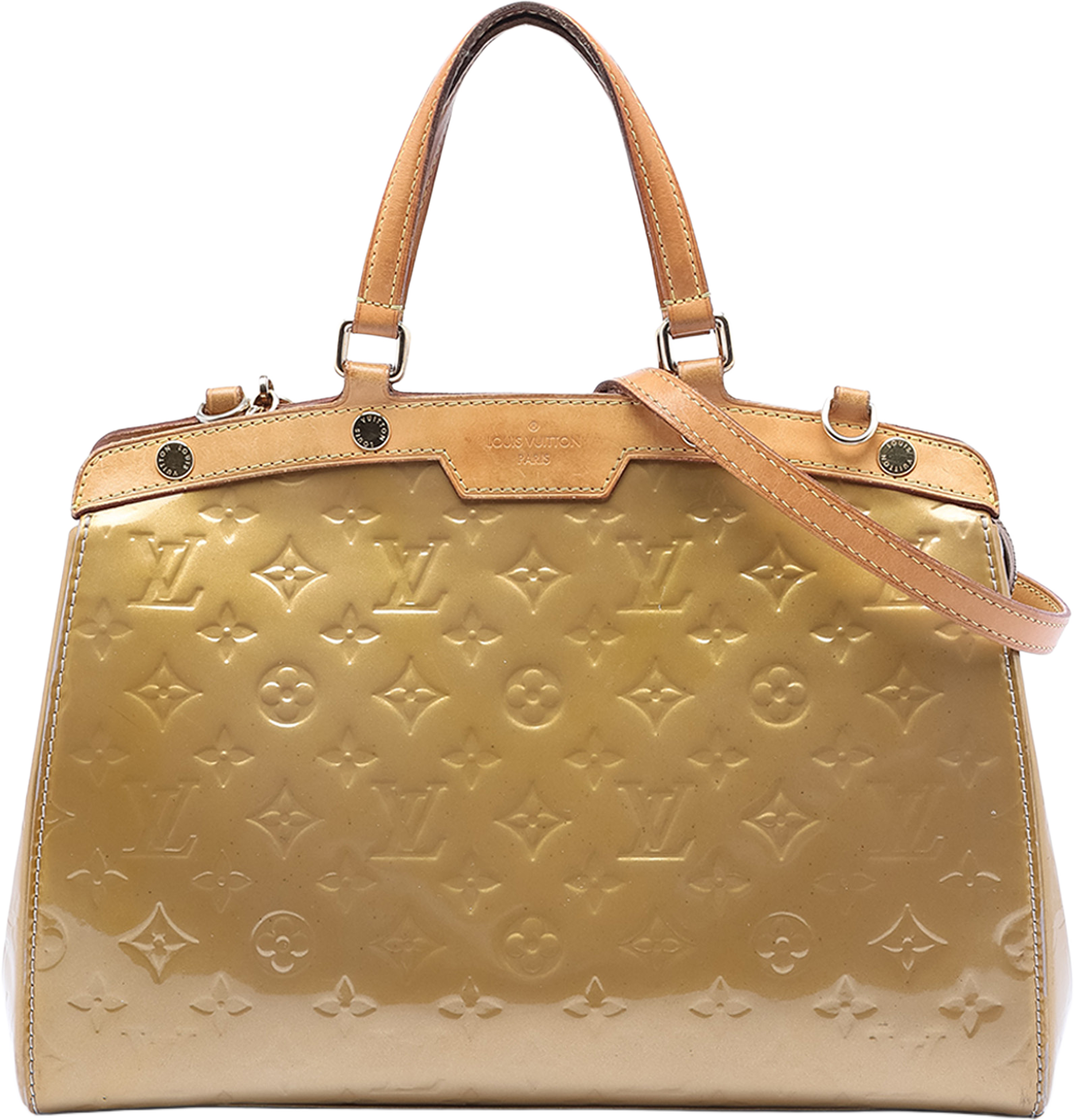 Louis Vuitton Monogram Vernis Brea Mm, från Luxclusif, i färgen gold. Klicka för att öppna bilden i stort format