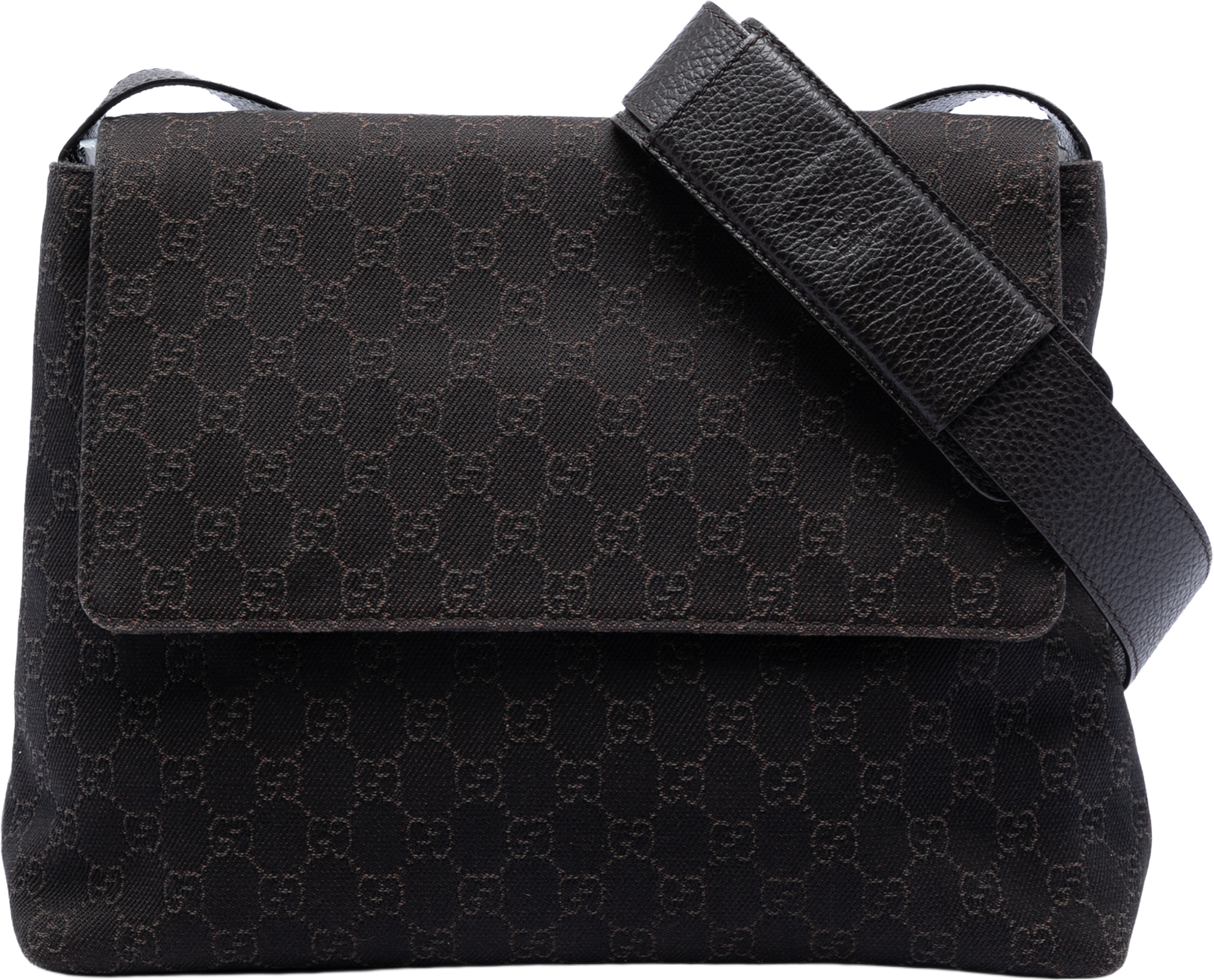 Gucci Gg Denim Messenger Bag, från Luxclusif, i färgen dark brown. Klicka för att öppna bilden i stort format