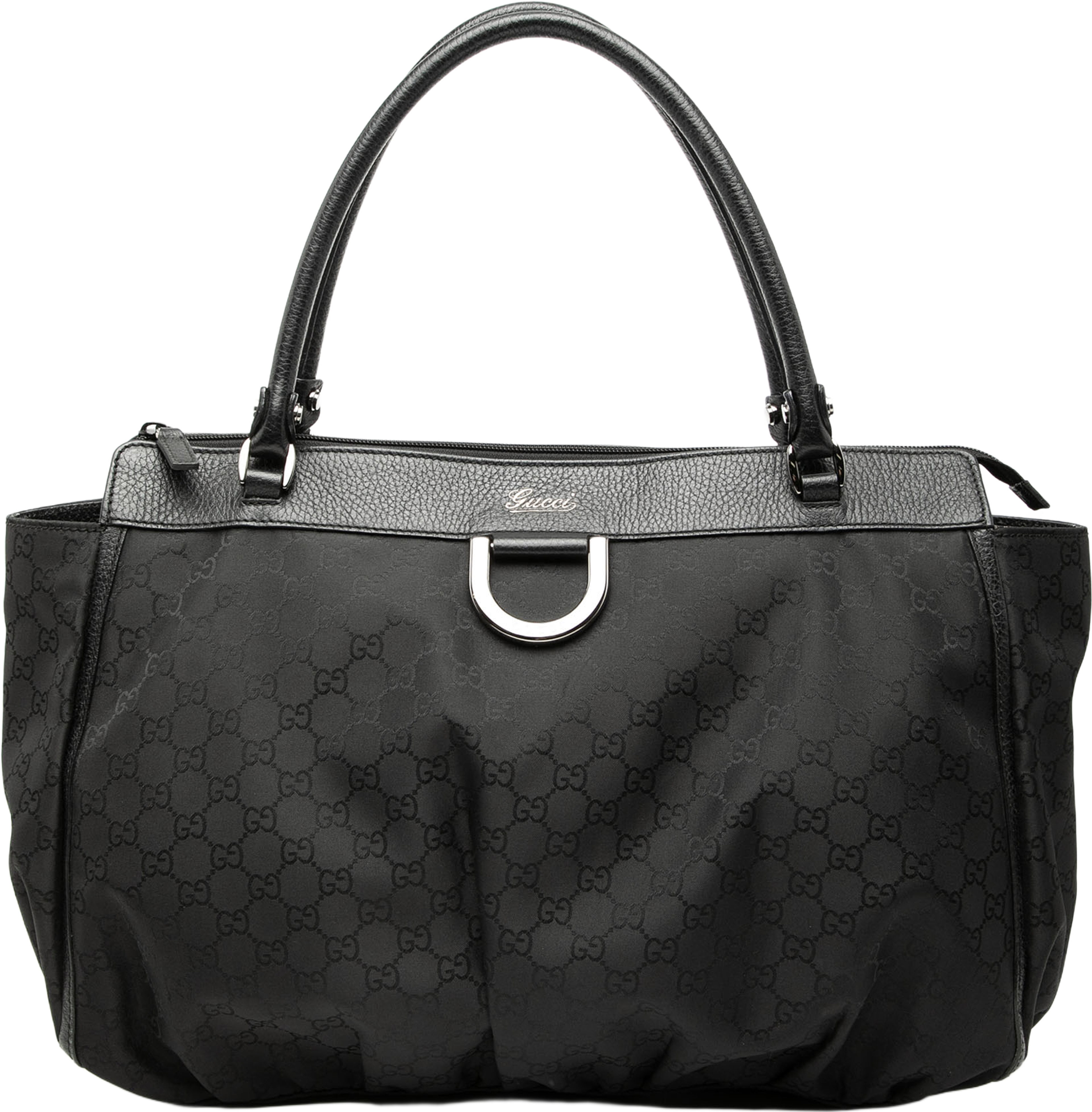 Gucci Large Gg Nylon Abbey D Ring Tote, från Luxclusif, i färgen black. Klicka för att öppna bilden i stort format