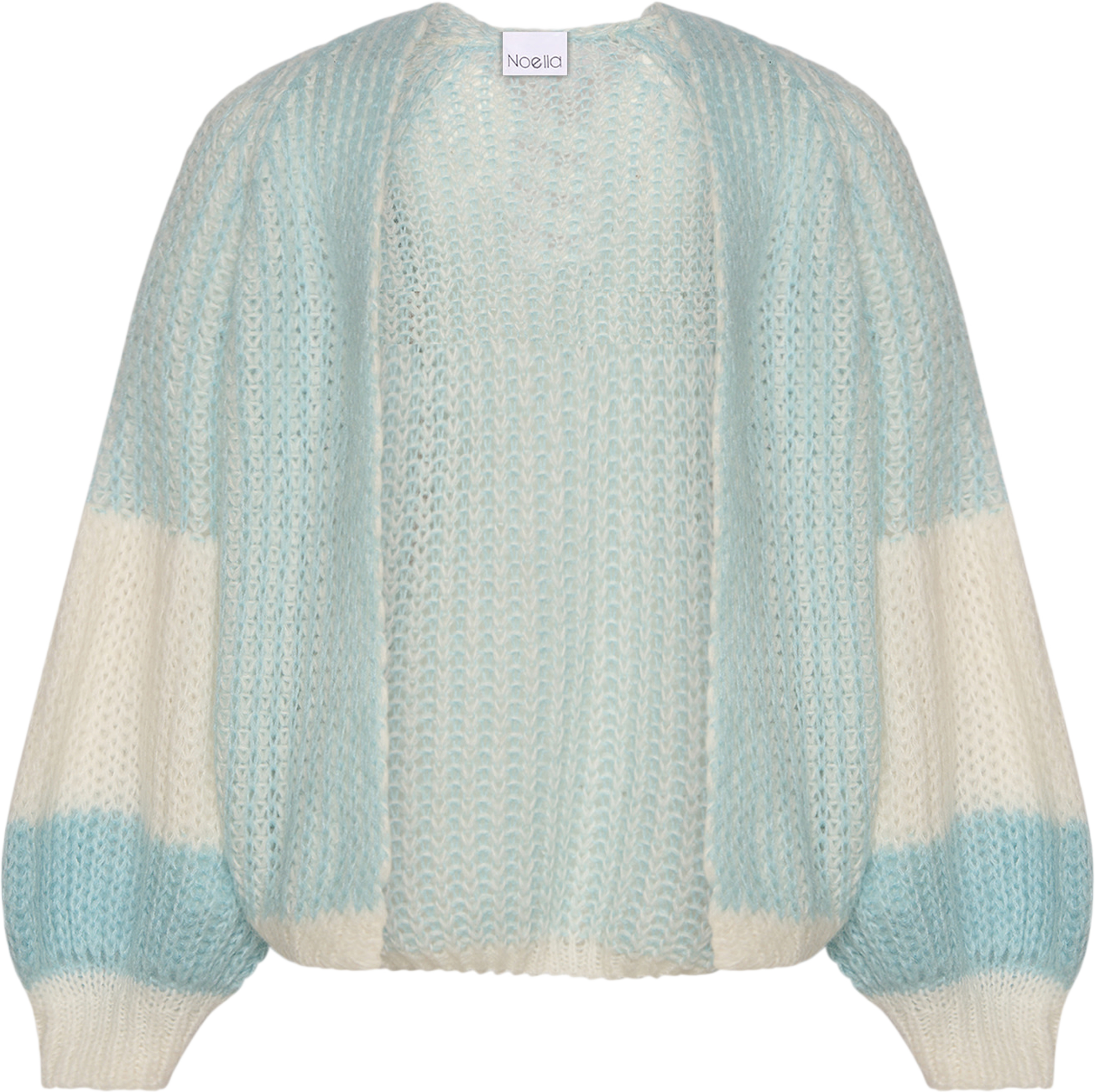 Liana Knit Cardigan - Lightblue/white