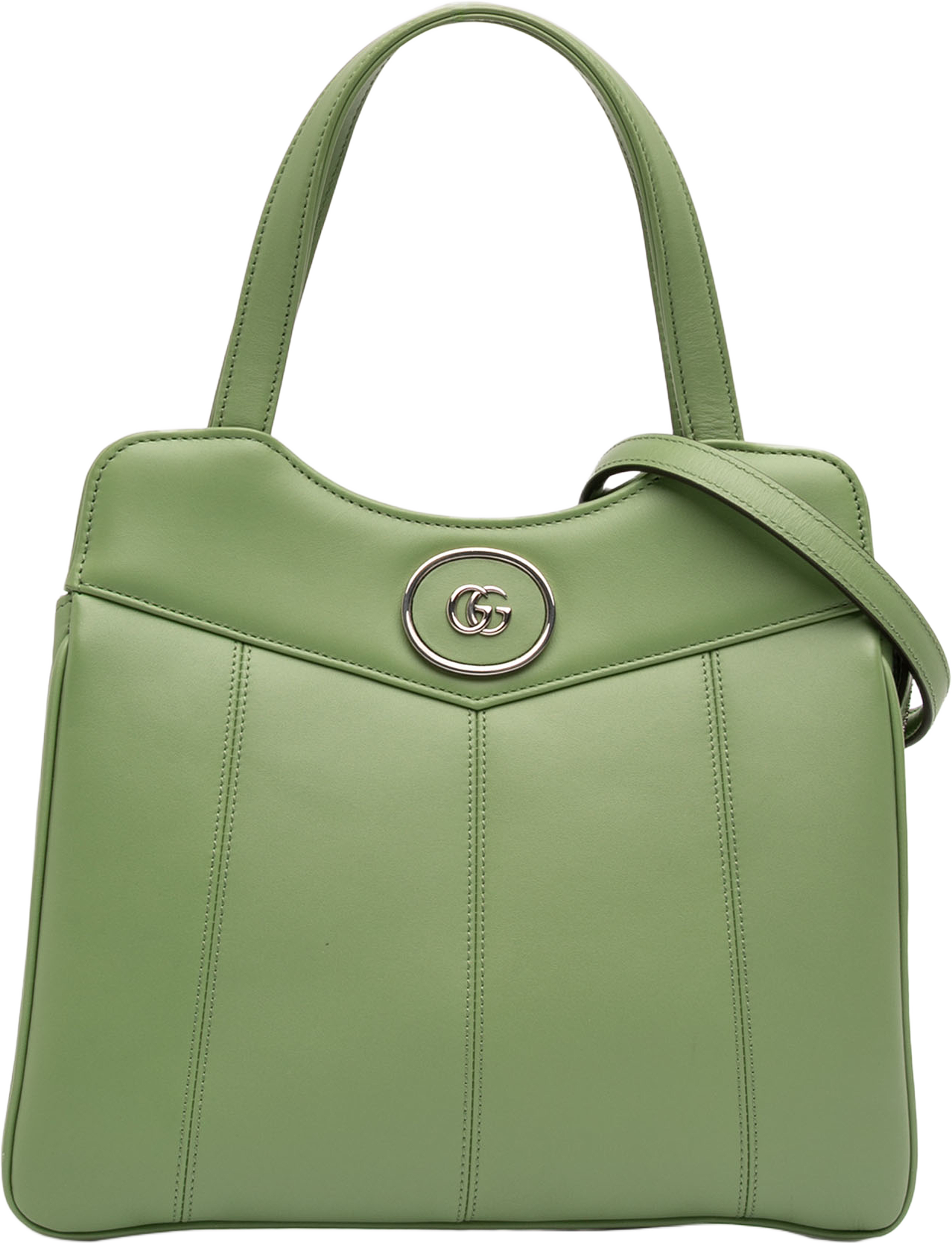 Gucci Small Leather Petite Gg Tote, från Luxclusif, i färgen light green. Klicka för att öppna bilden i stort format