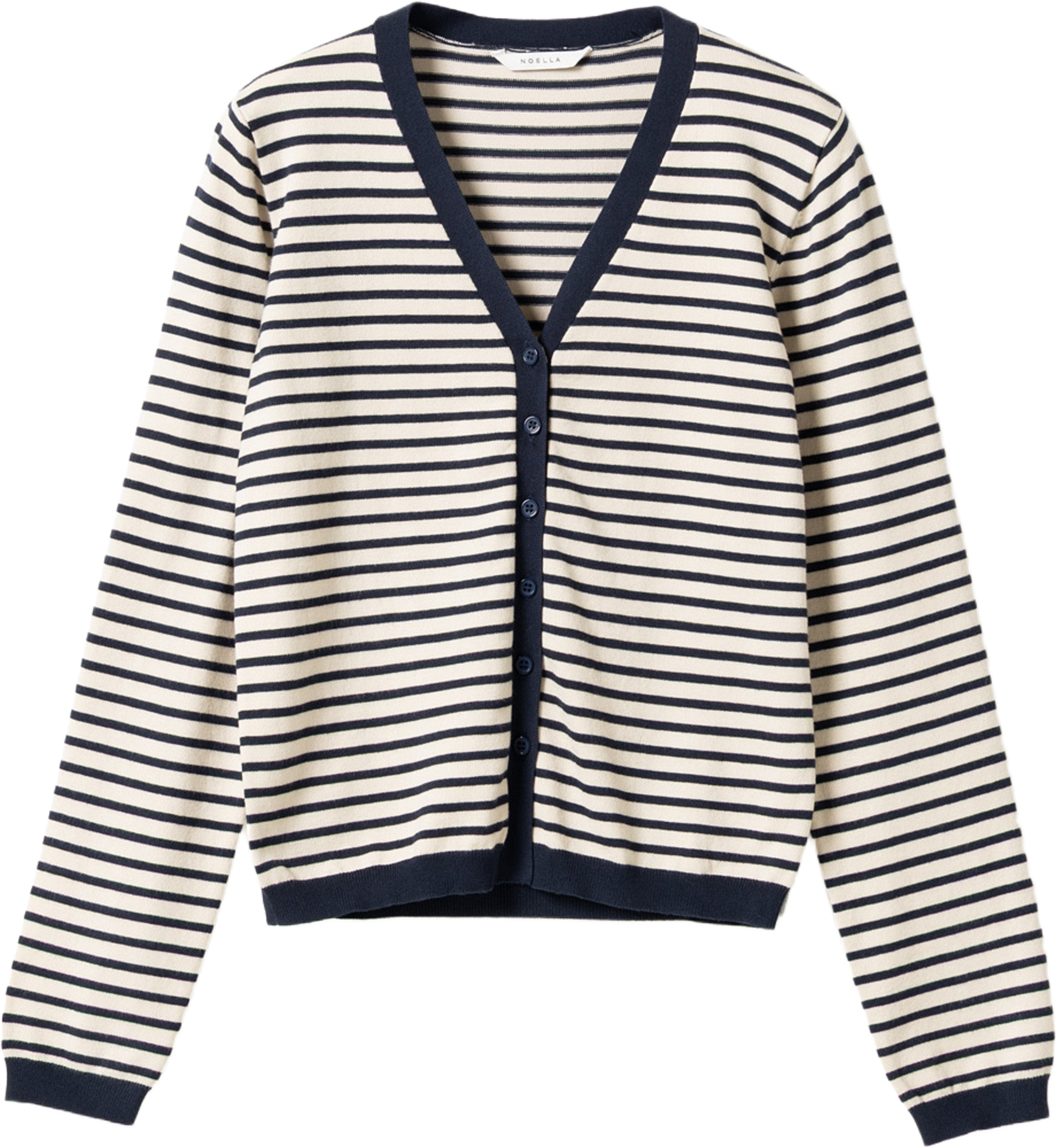 N-marg Knit Cardigan - Dannia Blue Stripe, från Noella, i färgen dannia blue stripe. Klicka för att öppna bilden i stort format