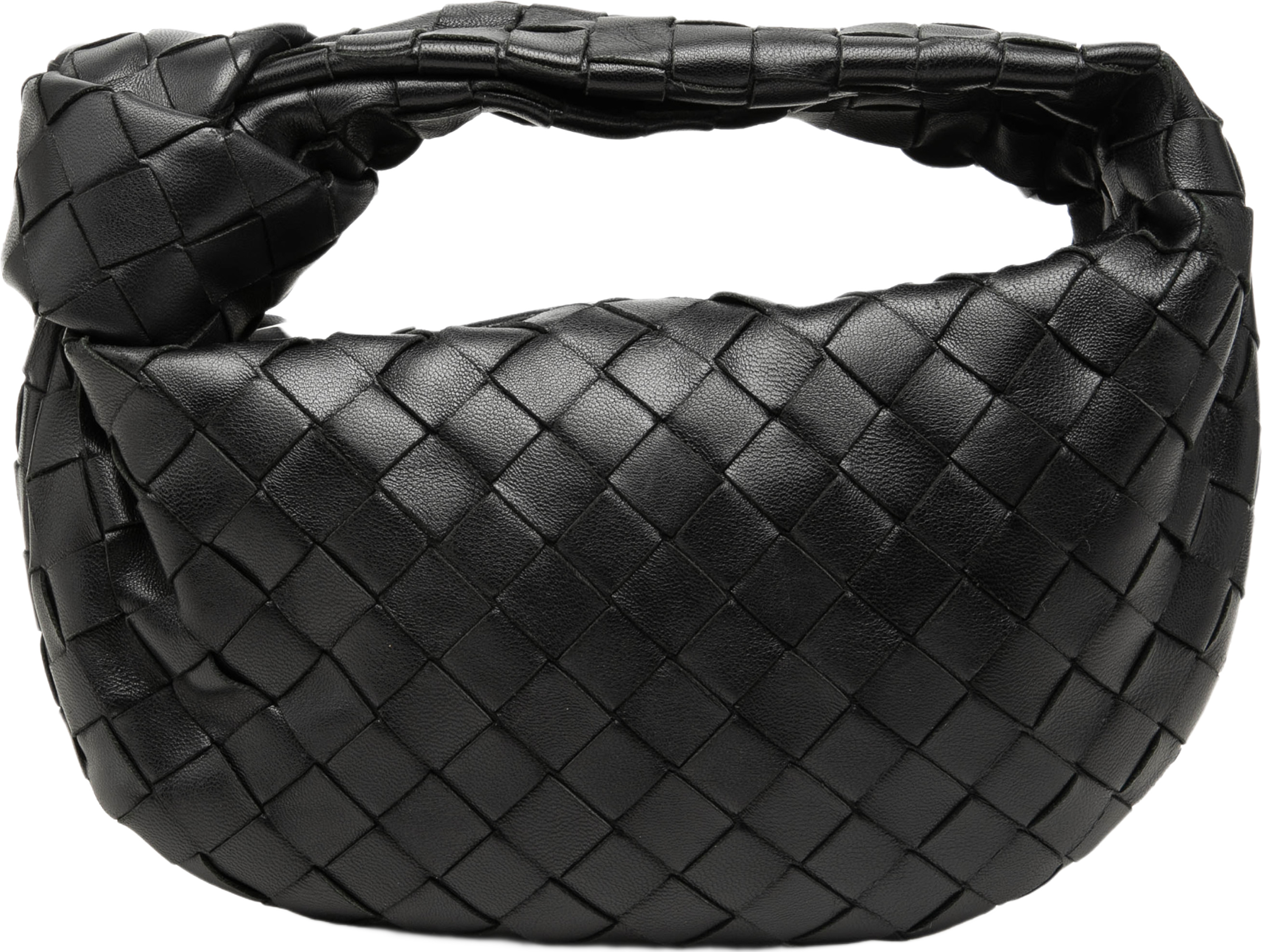 Bottega Veneta Mini Nappa Intrecciato Jodie, från Luxclusif, i färgen svart. Klicka för att öppna bilden i stort format