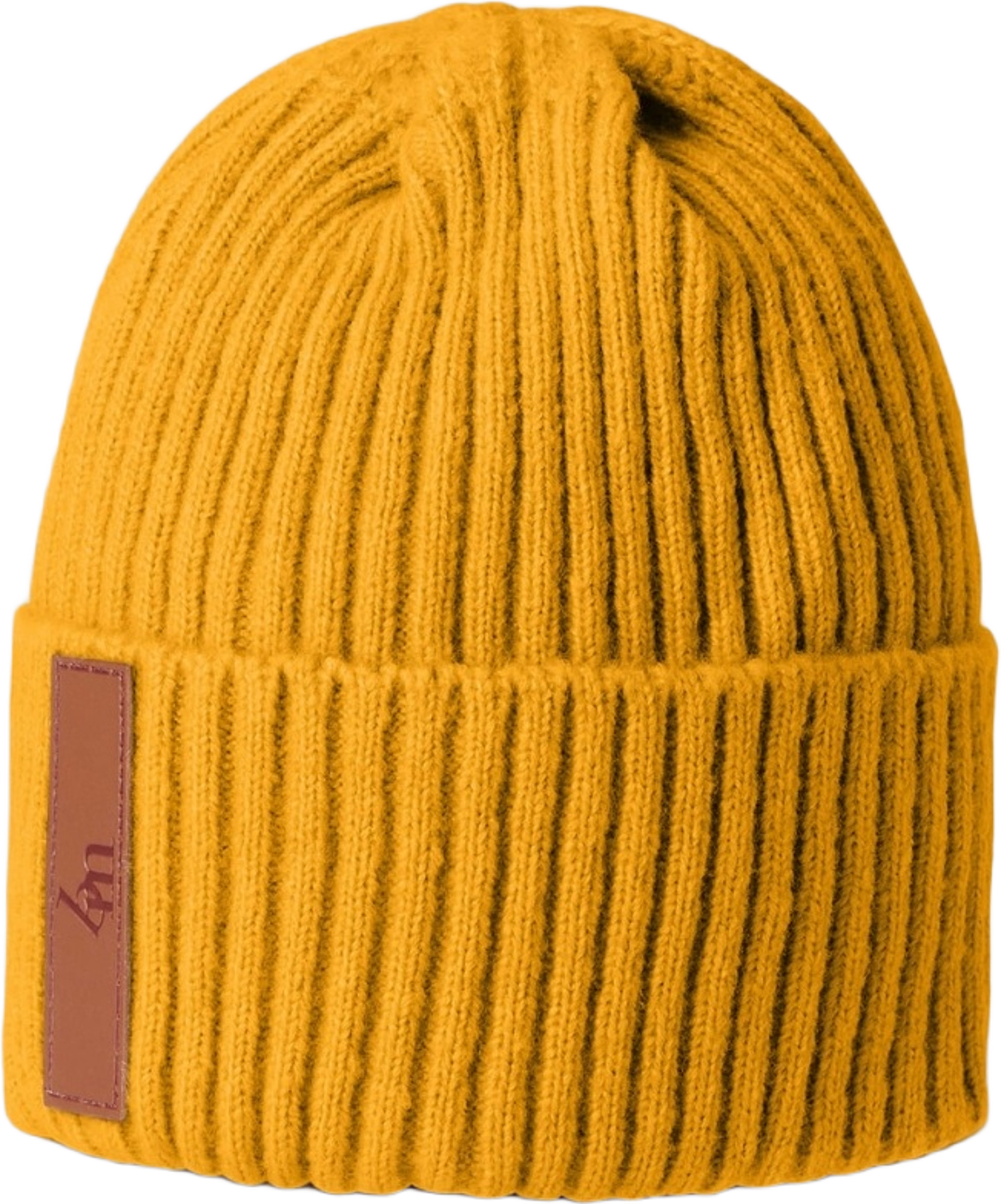 Beanie - Vuxen, från BabyMocs, i färgen mustard.