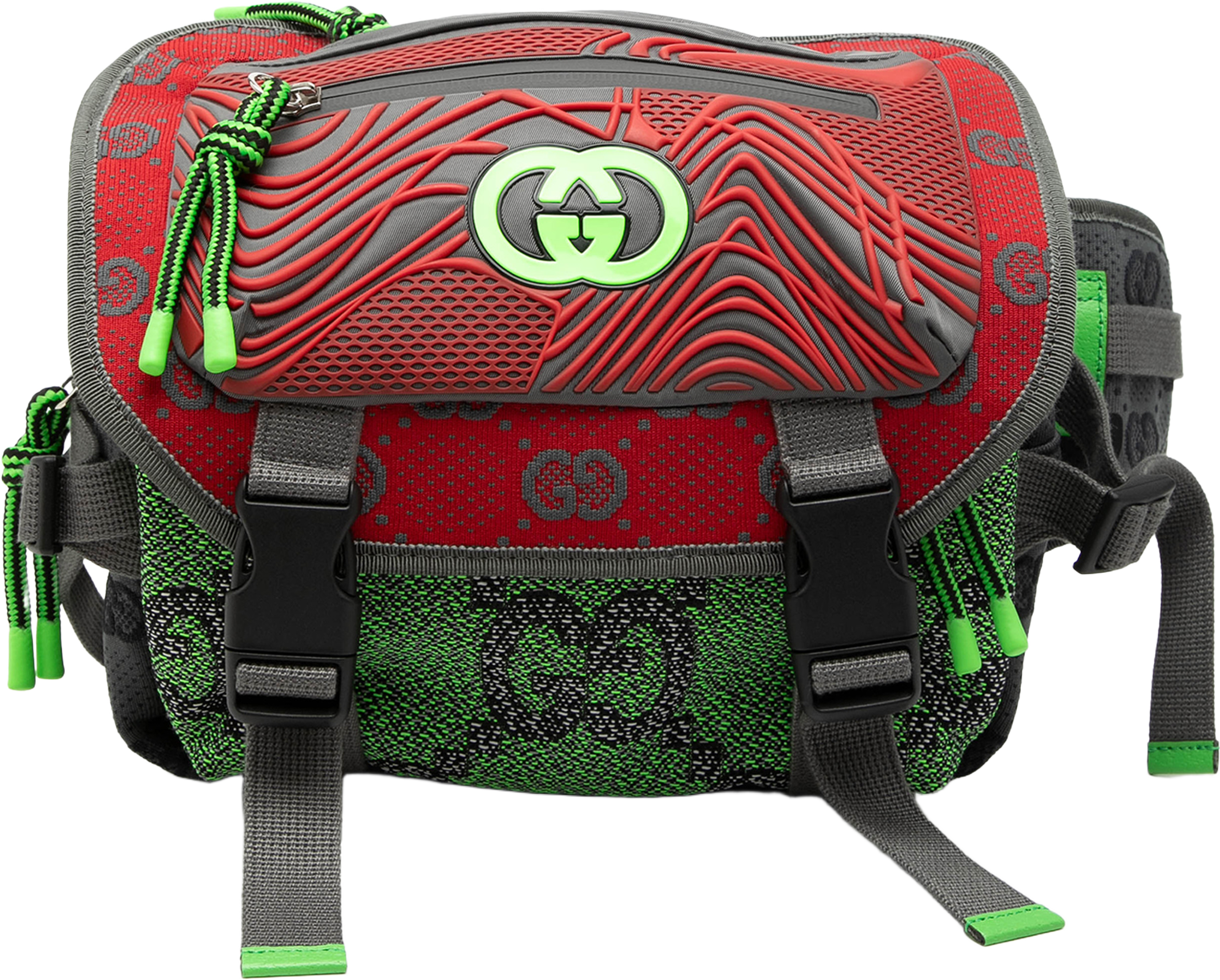 Gucci Small Gg Nylon Backpack, från Luxclusif, i färgen green. Klicka för att öppna bilden i stort format