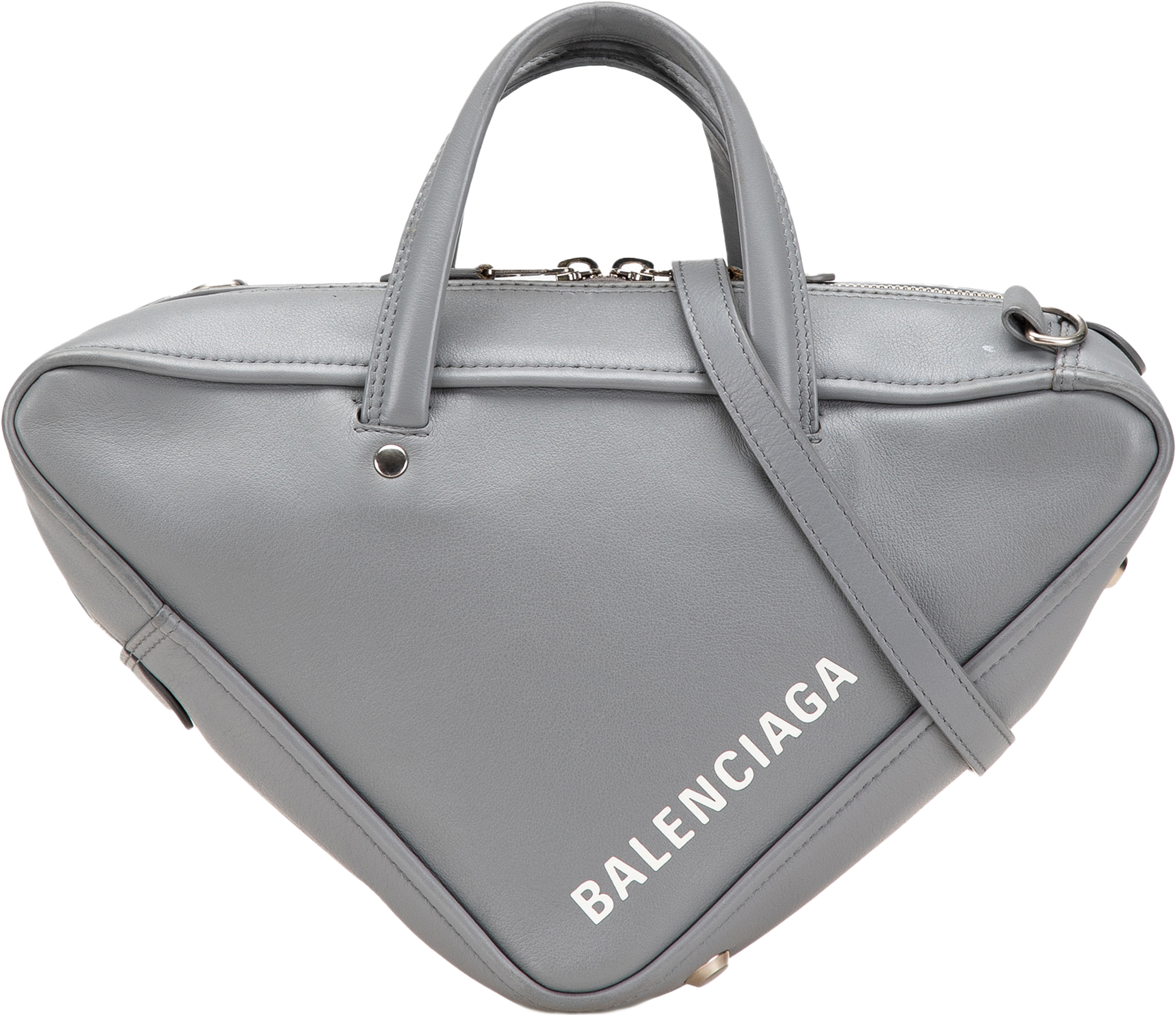 Balenciaga Medium Leather Triangle Duffle Bag