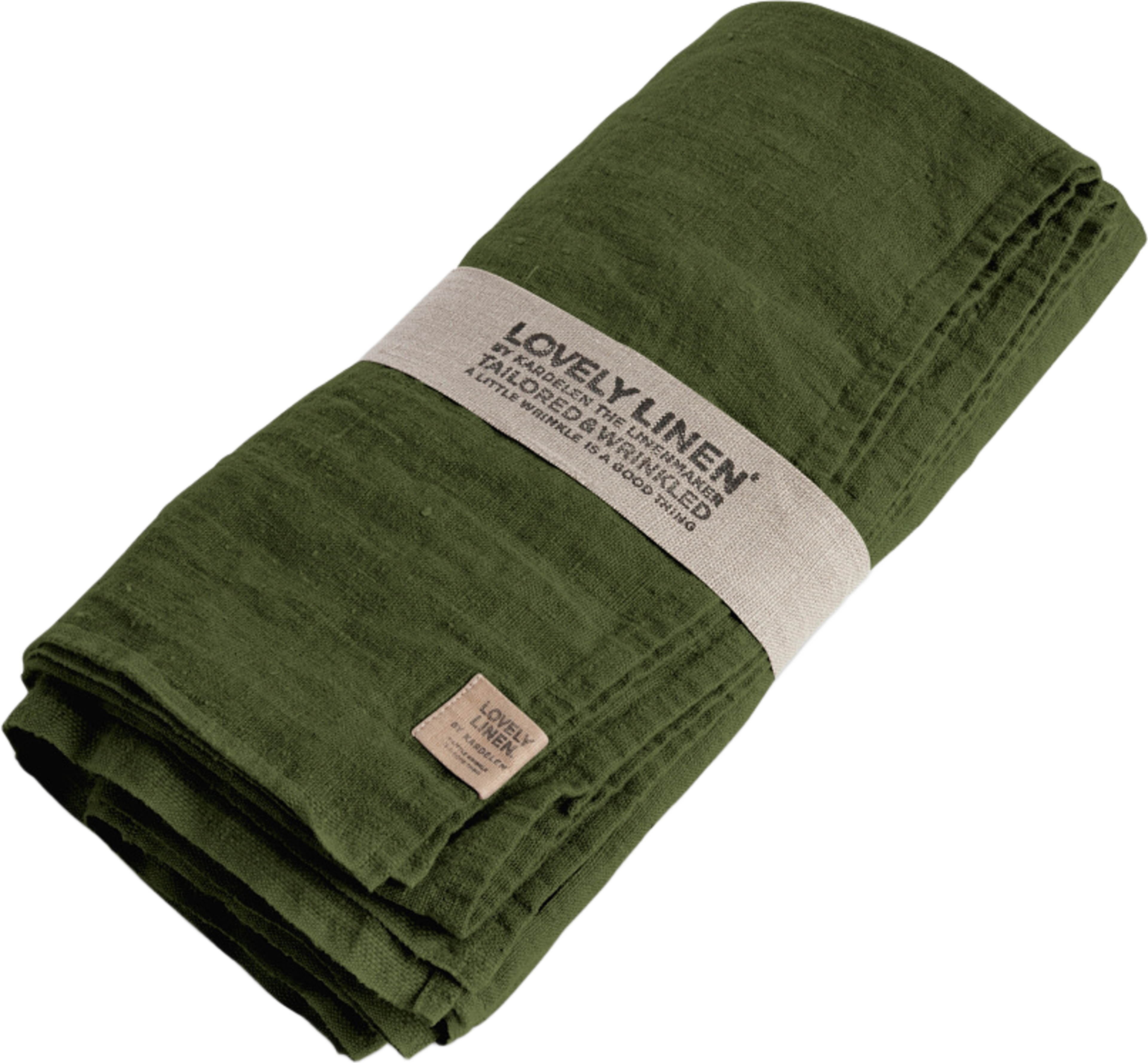 Duk Lovely I Tvättat Lin, från Lovely Linen, i färgen jeep green. Klicka för att öppna bilden i stort format