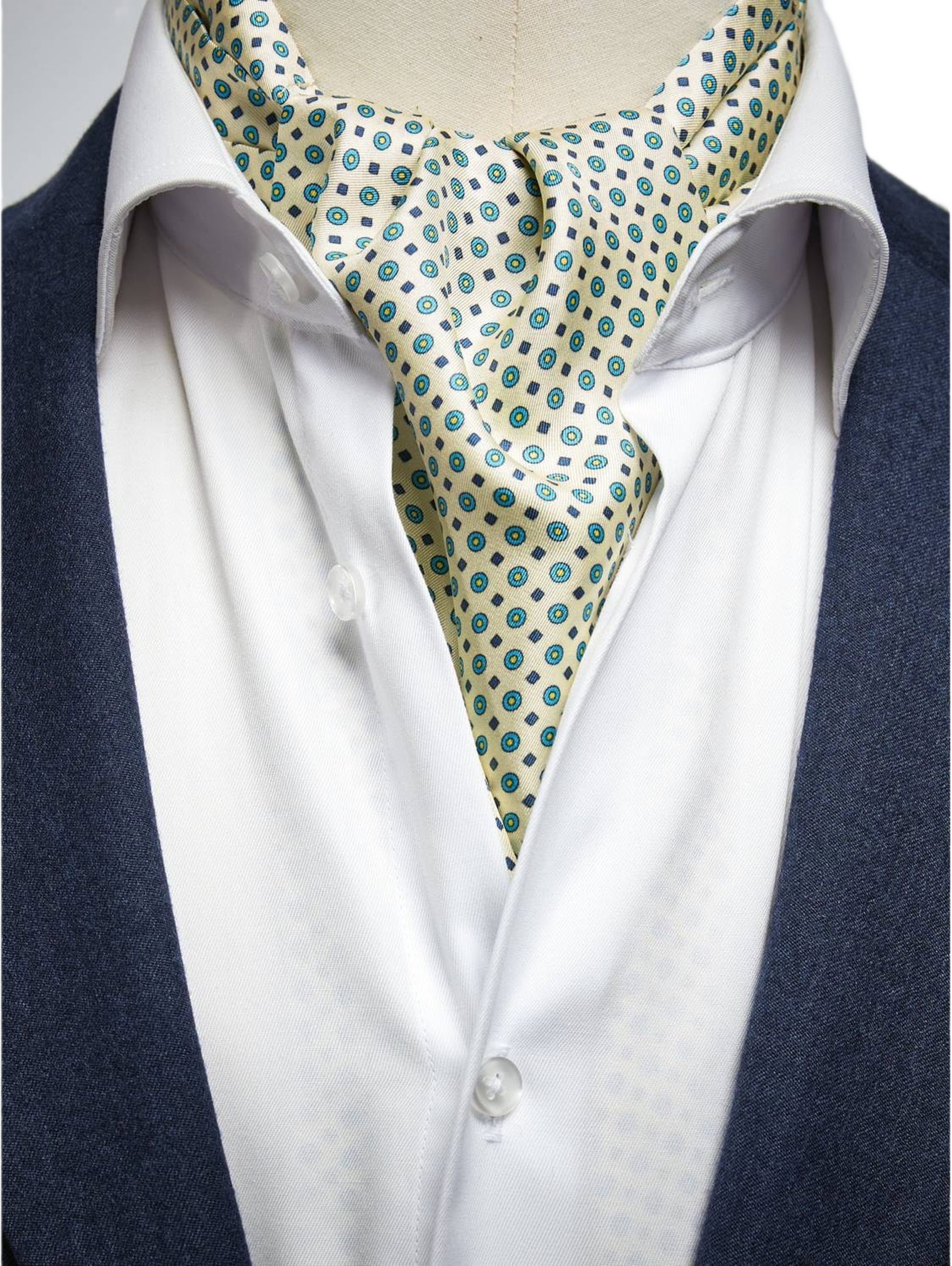 Silk Double Pointed Ascot Geometric