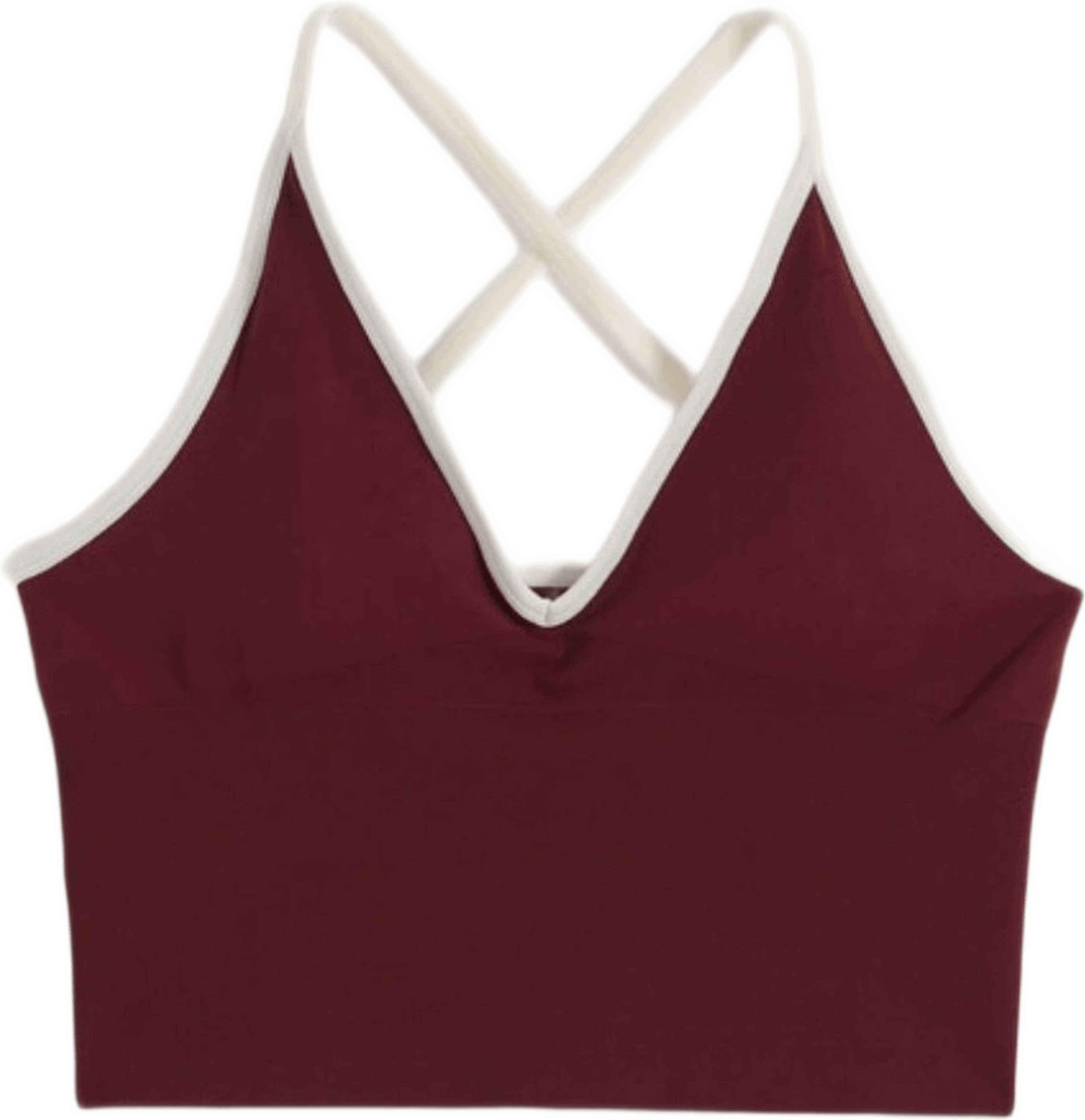 Shape Seamless Cross Back Bralette, från aim'n, i färgen merlot. Klicka för att öppna bilden i stort format