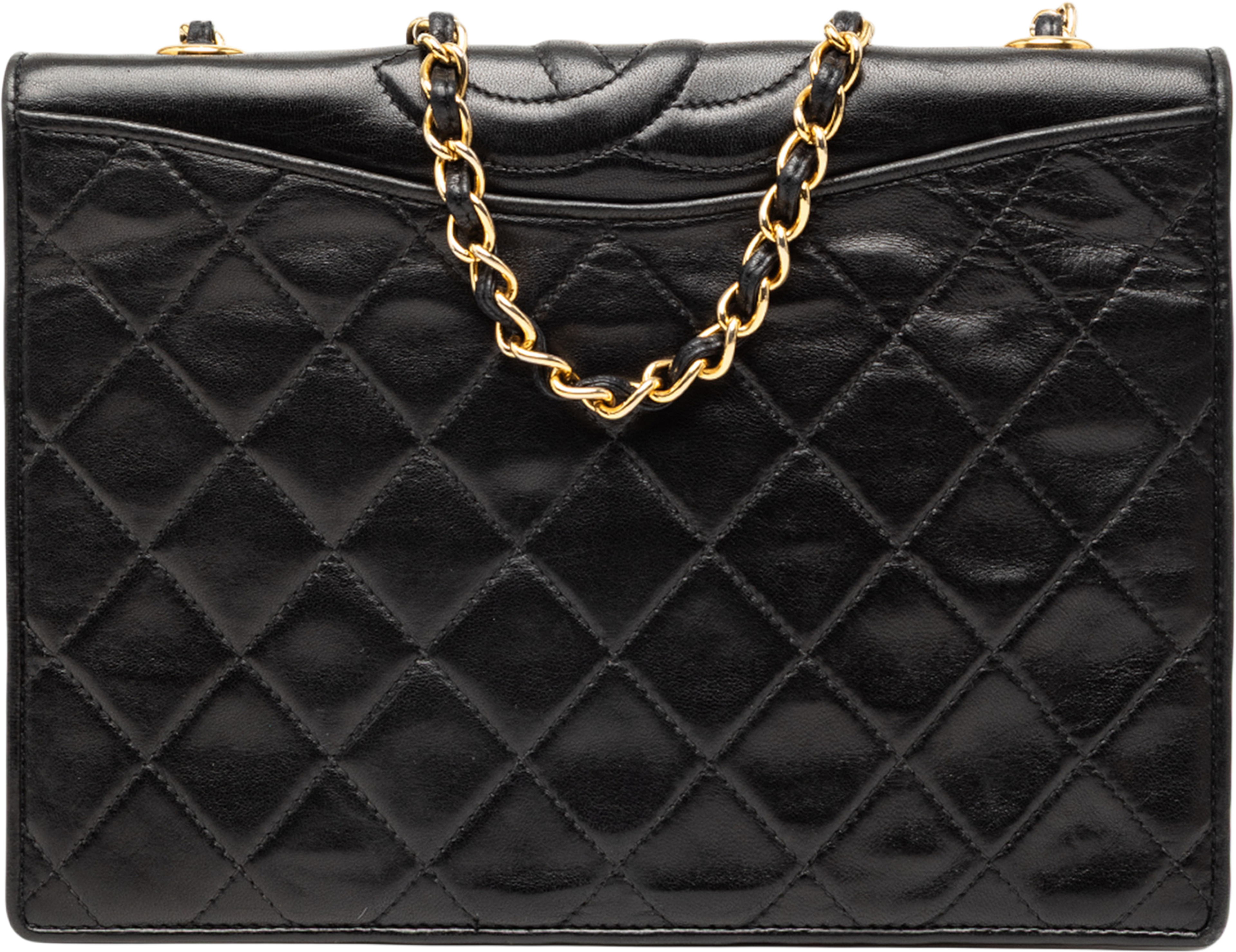 Chanel Cc Quilted Lambskin Full Flap, från Luxclusif, i färgen black. Klicka för att öppna bilden i stort format