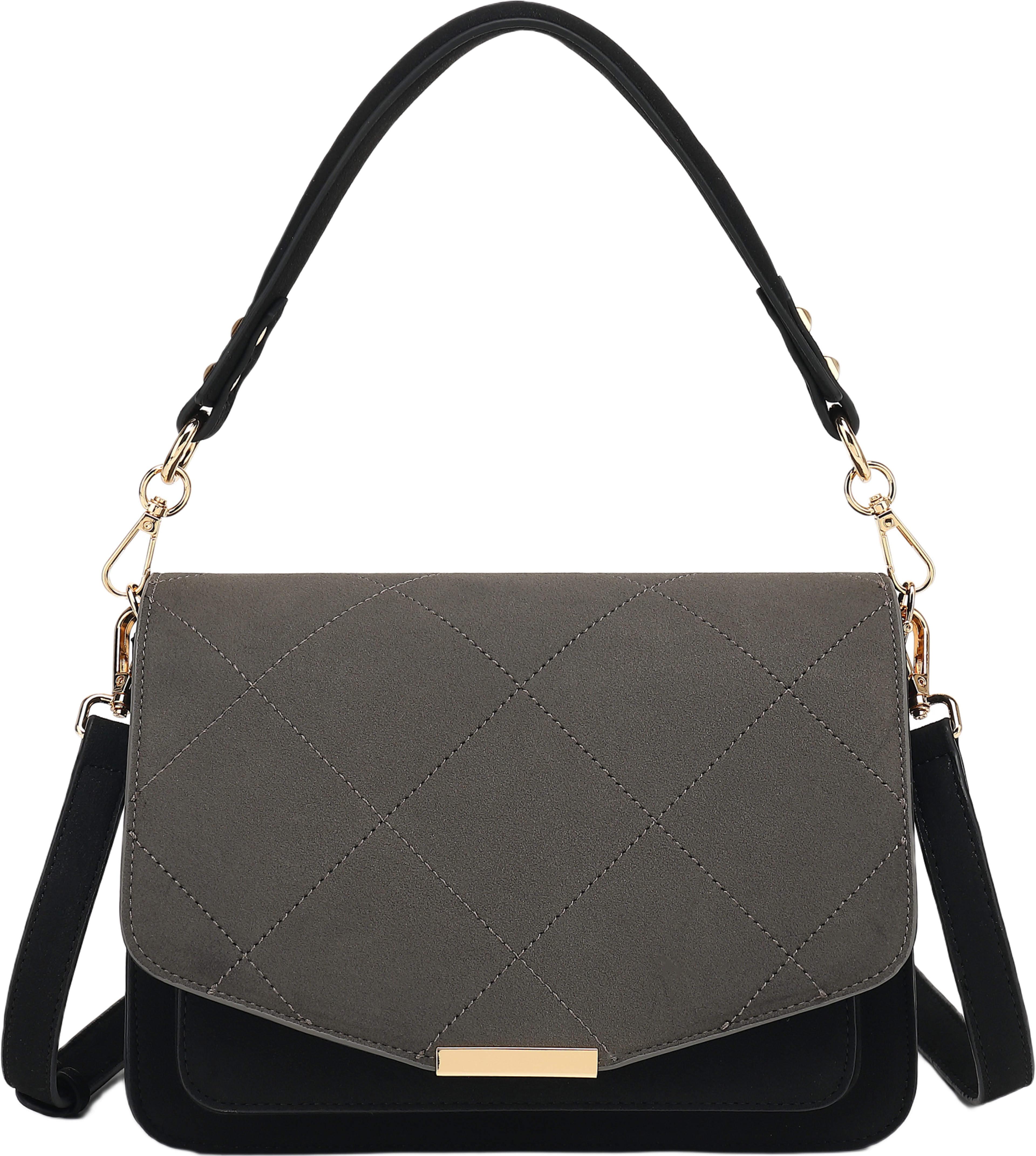 Blanca Multi Compartment Bag - Dark Grey/black