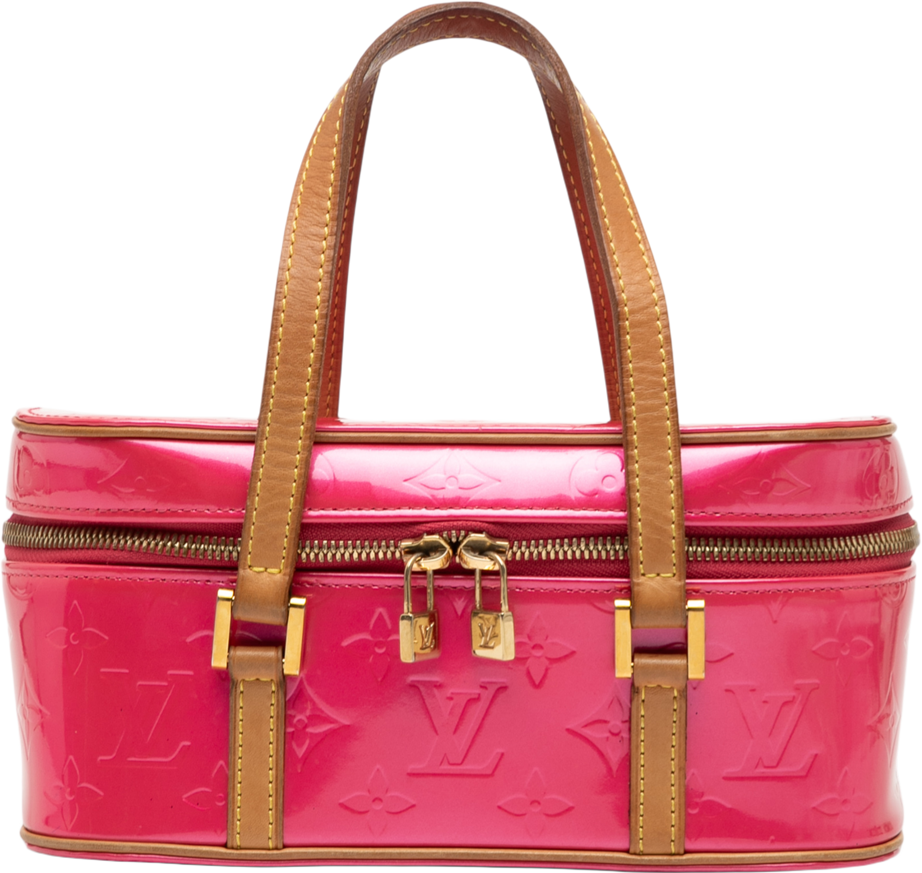 Louis Vuitton Monogram Vernis Sullivan Horizontal Pm, från Luxclusif, i färgen hot pink. Klicka för att öppna bilden i stort format