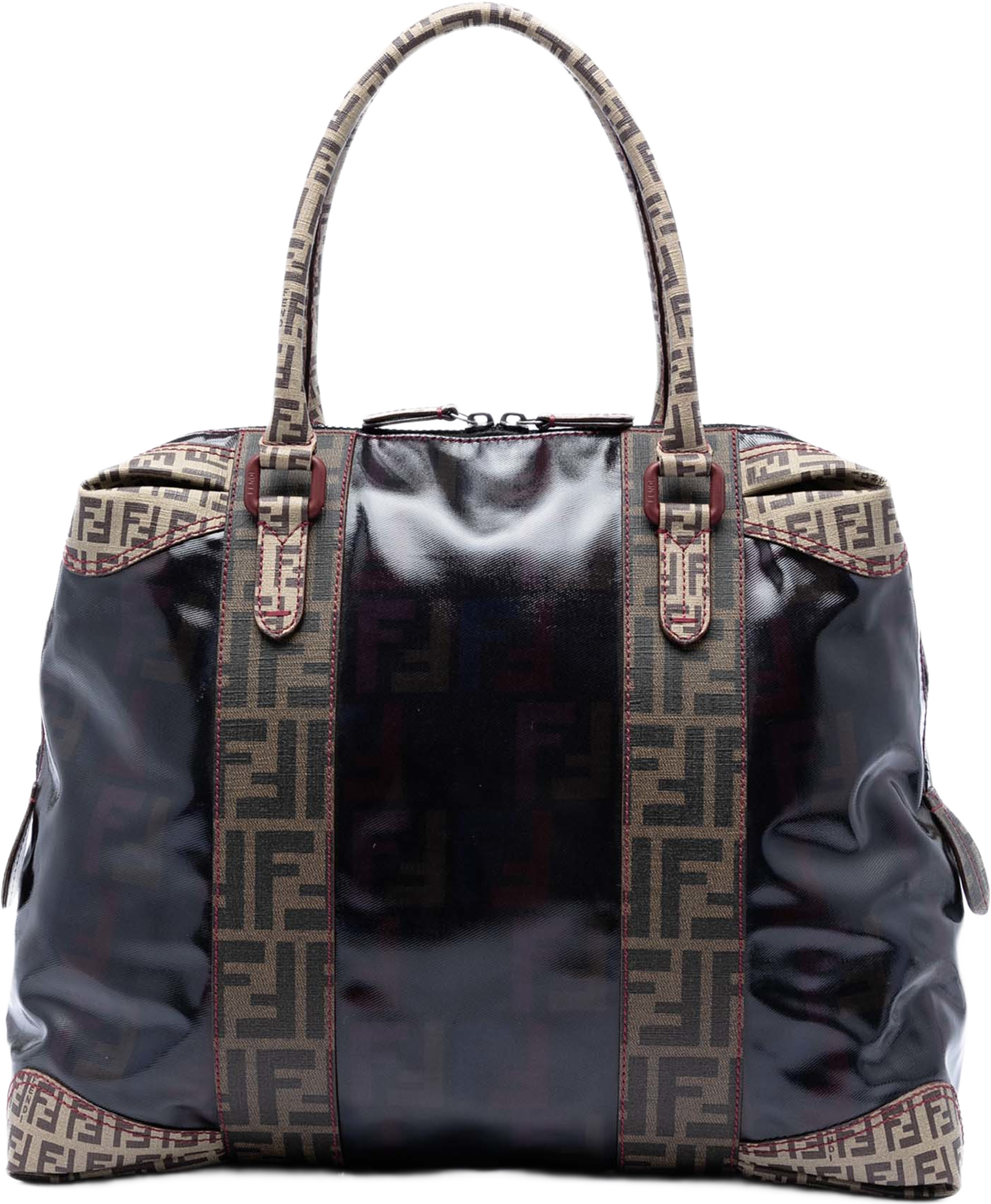 Fendi Large Zucca Coated Canvas B Mix Tote, från Luxclusif, i färgen svart. Klicka för att öppna bilden i stort format