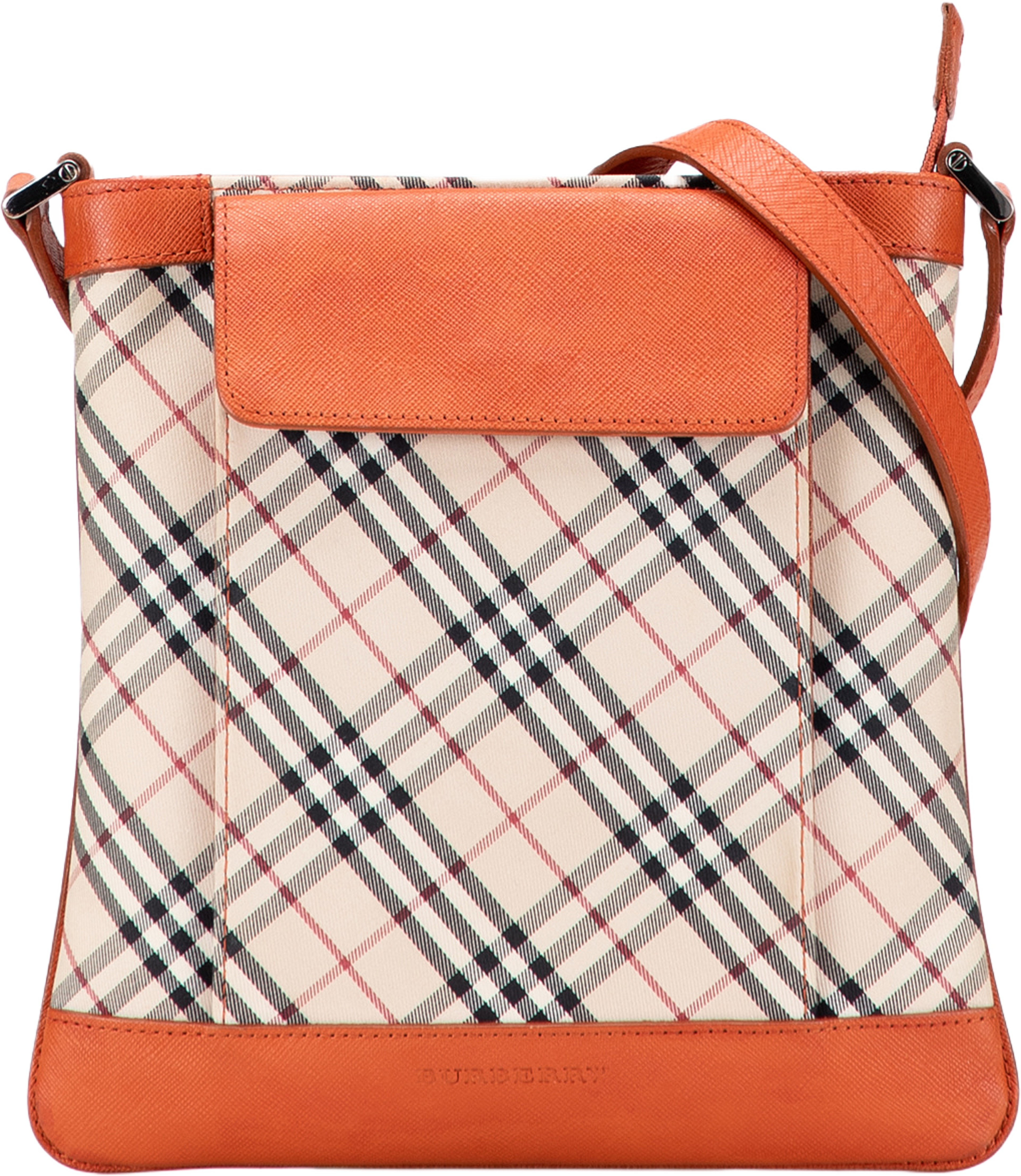 Burberry Nova Check Canvas Crossbody, från Luxclusif, i färgen beige. Klicka för att öppna bilden i stort format