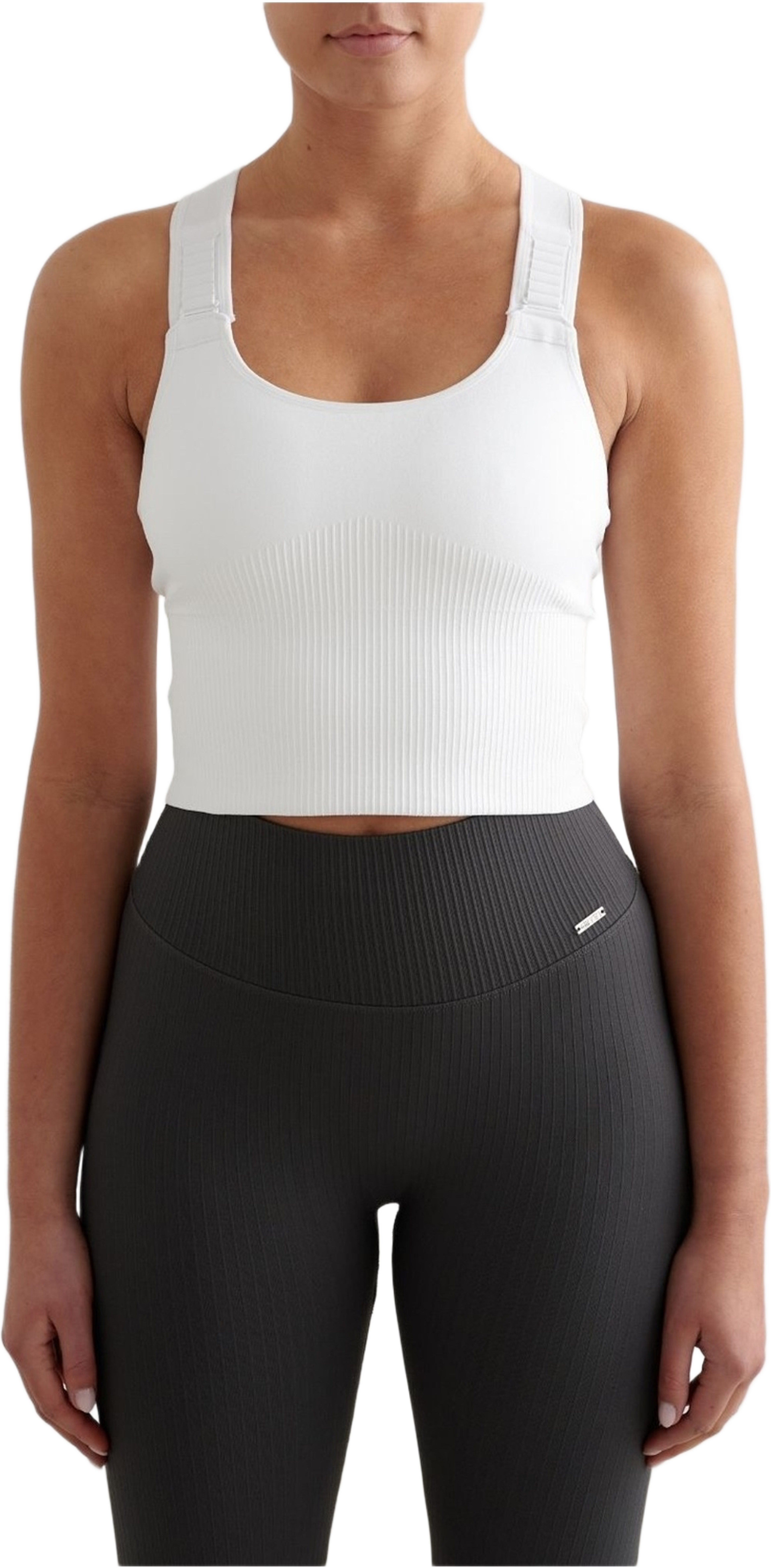 Ribbed Seamless High Support Bralette, från aim'n, i färgen white. Klicka för att öppna bilden i stort format