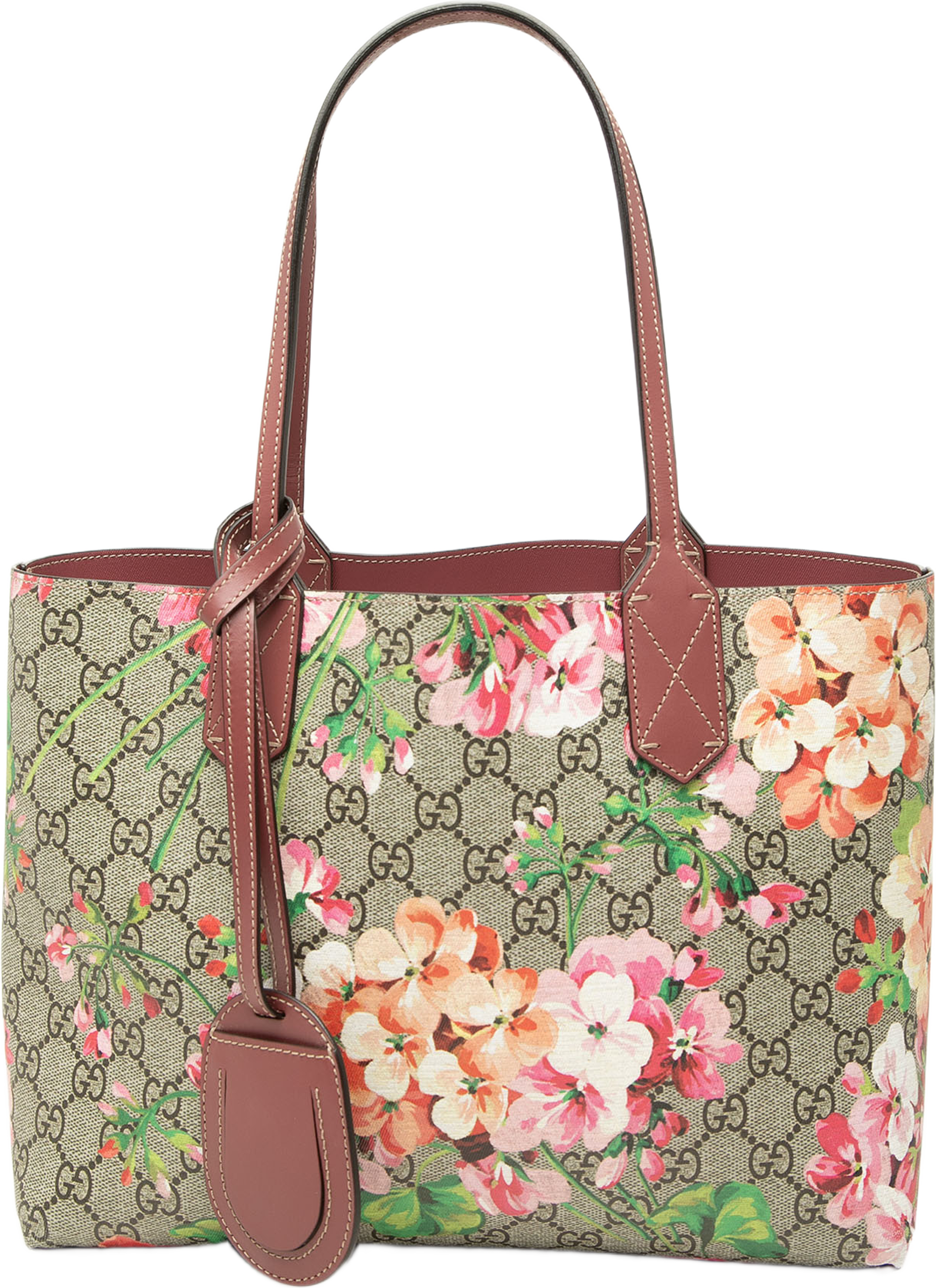 Gucci Small Gg Supreme Blooms Reversible Tote, från Luxclusif, i färgen beige. Klicka för att öppna bilden i stort format