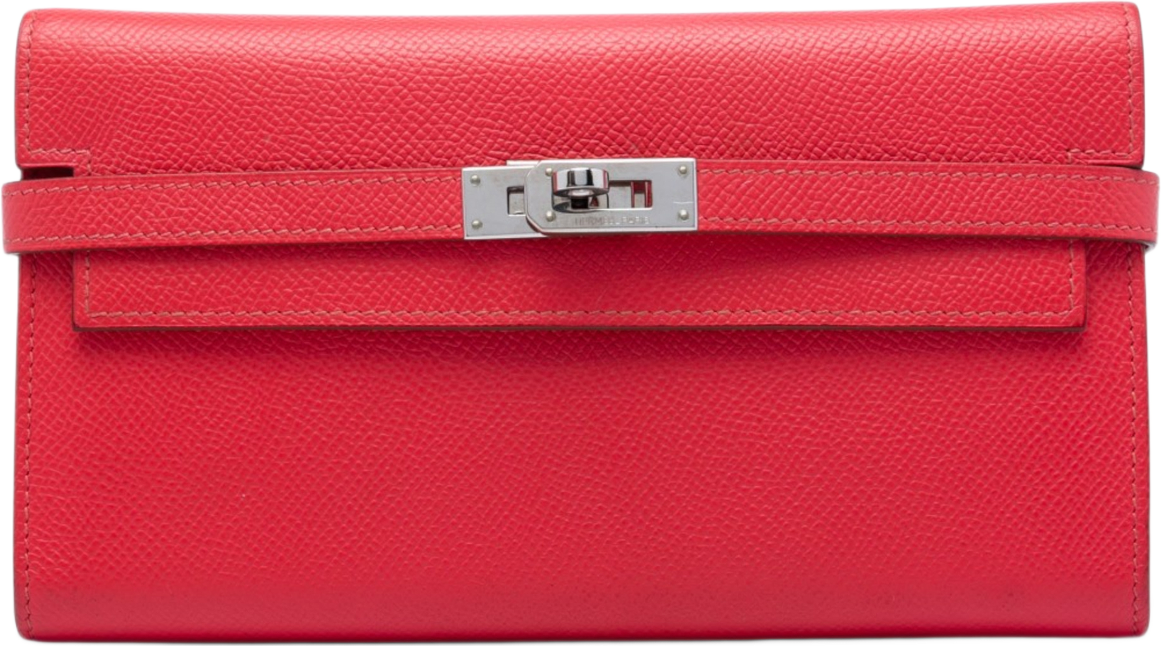 Hermès Epsom Mysore Kelly Longue Wallet, från Luxclusif, i färgen röd. Klicka för att öppna bilden i stort format
