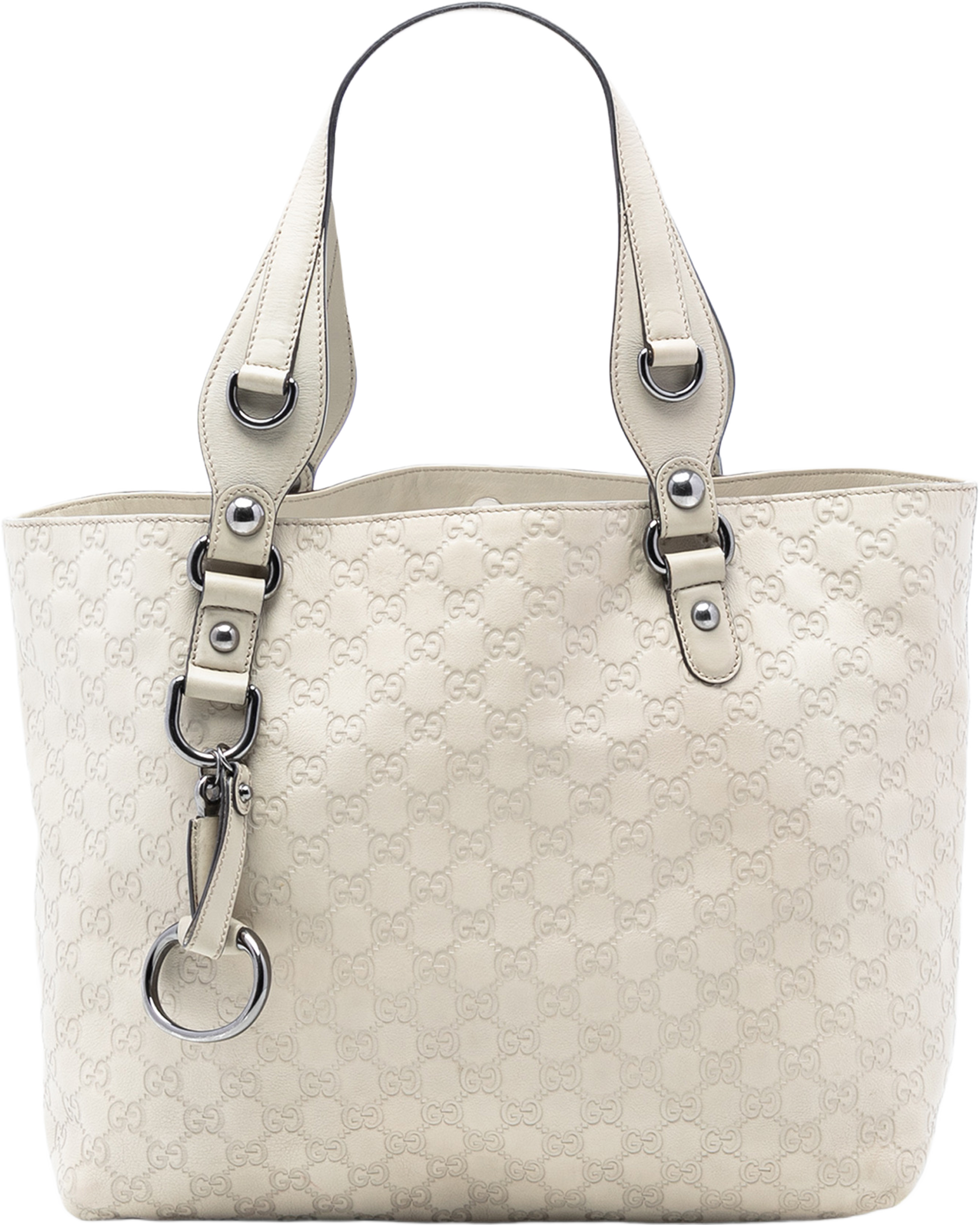 Gucci Guccissima Icon Bit Tote, från Luxclusif, i färgen white. Klicka för att öppna bilden i stort format