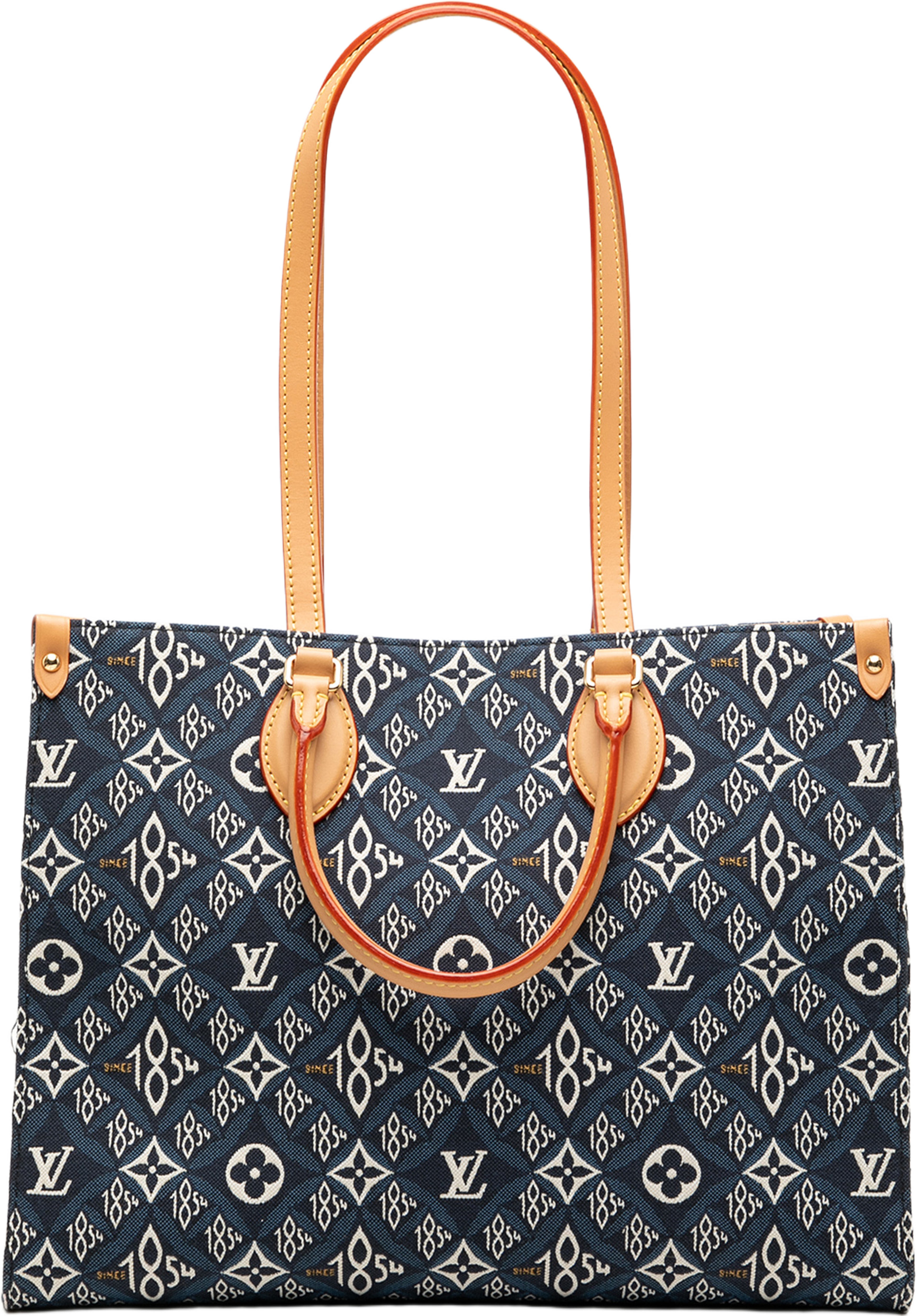 Louis Vuitton Monogram Jacquard Since 1854 Onthego Mm, från Luxclusif, i färgen navy. Klicka för att öppna bilden i stort format