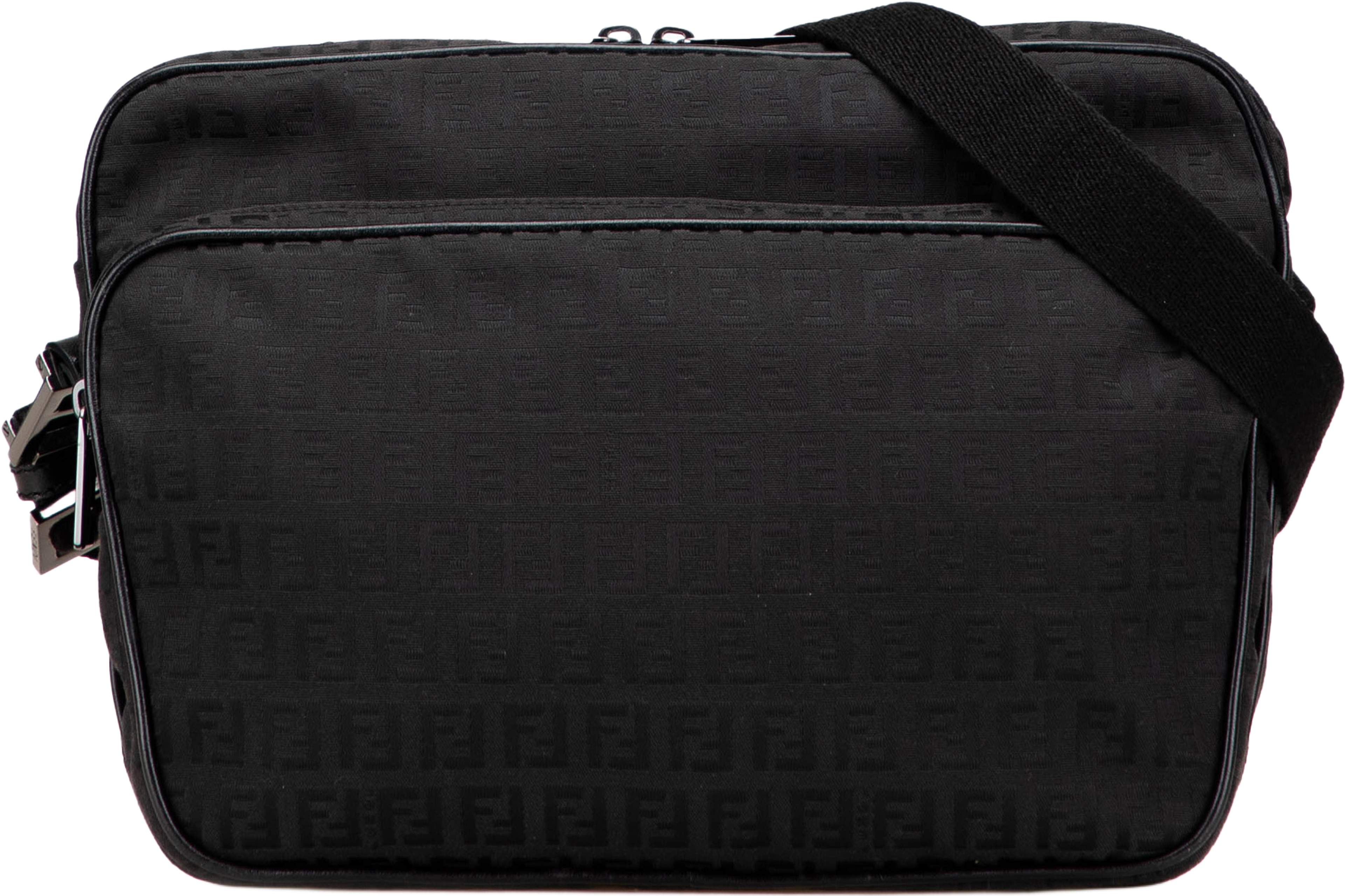 Fendi Zucchino Canvas Crossbody, från Luxclusif, i färgen black. Klicka för att öppna bilden i stort format