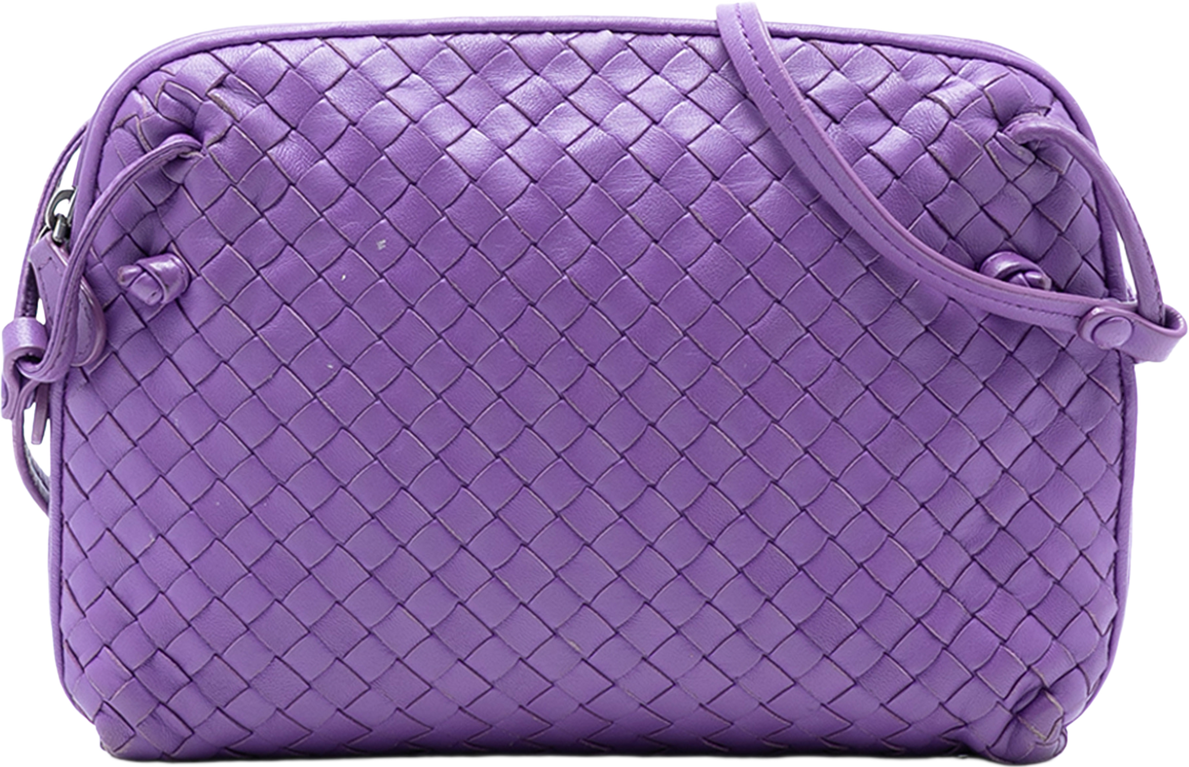 Bottega Veneta Nappa Intrecciato Nodini Crossbody, från Luxclusif, i färgen purple. Klicka för att öppna bilden i stort format