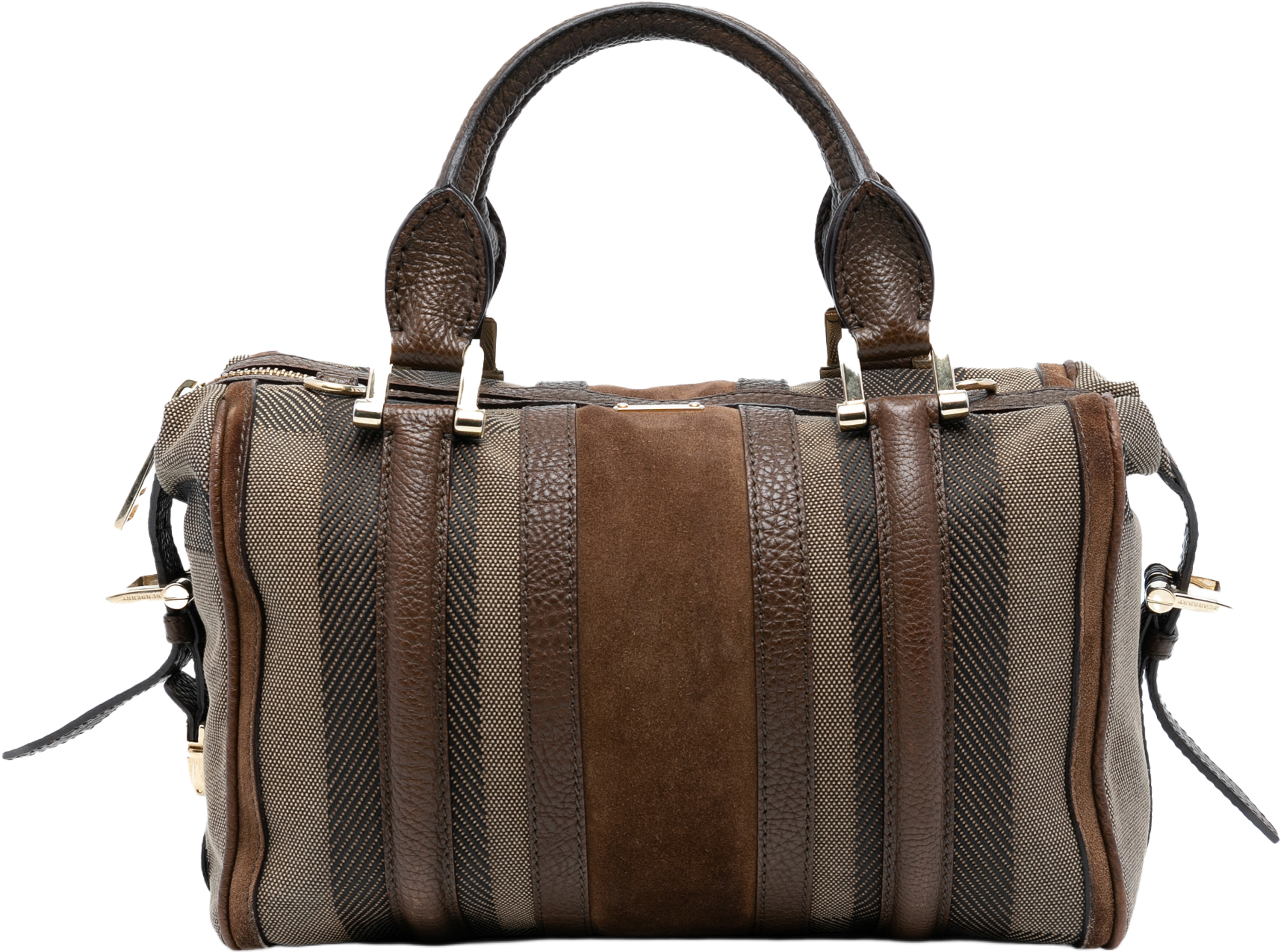 Burberry Canvas Nevinson Bowling Bag, från Luxclusif, i färgen brown. Klicka för att öppna bilden i stort format