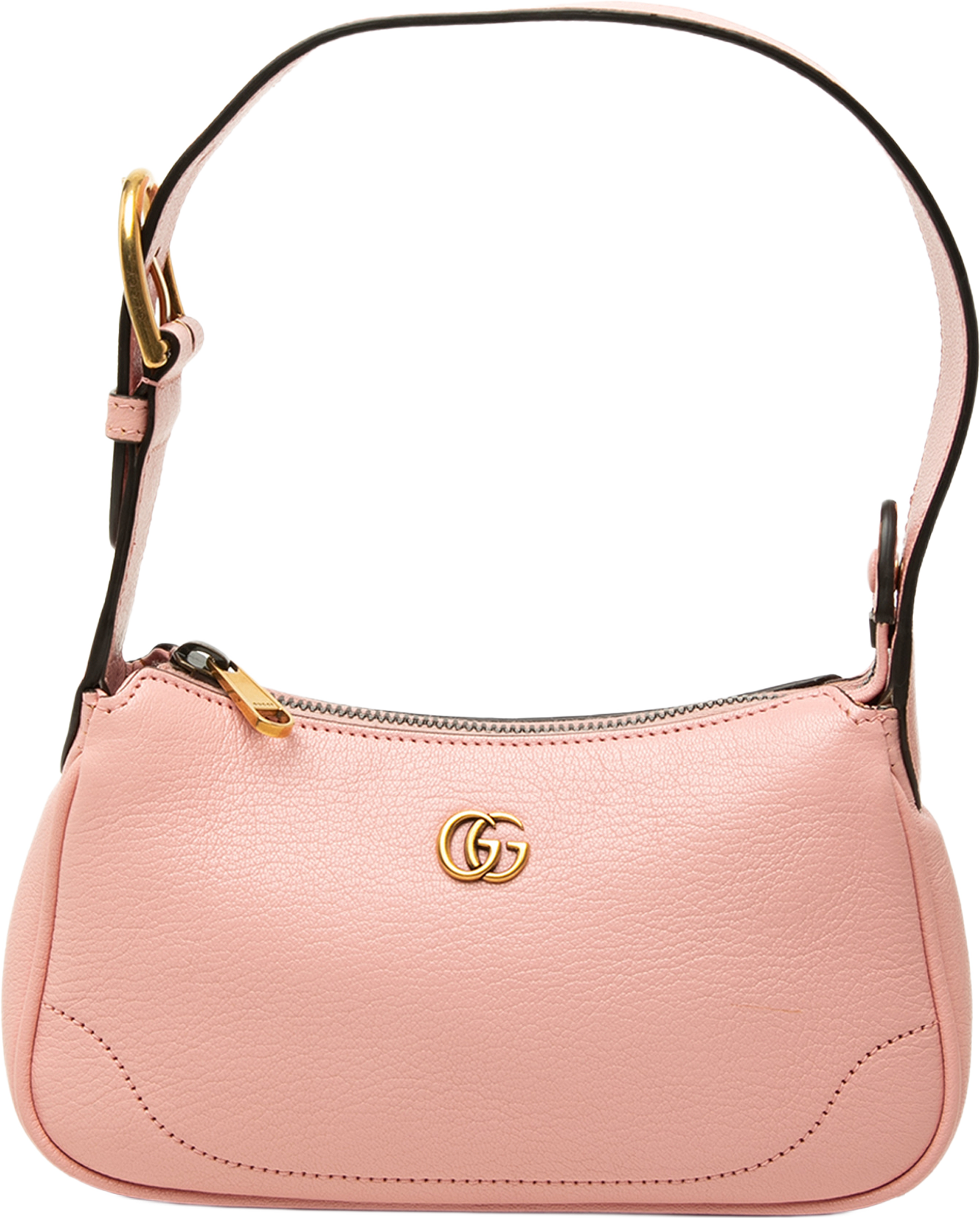 Gucci Mini Goatskin Aphrodite Shoulder Bag, från Luxclusif, i färgen rosa. Klicka för att öppna bilden i stort format