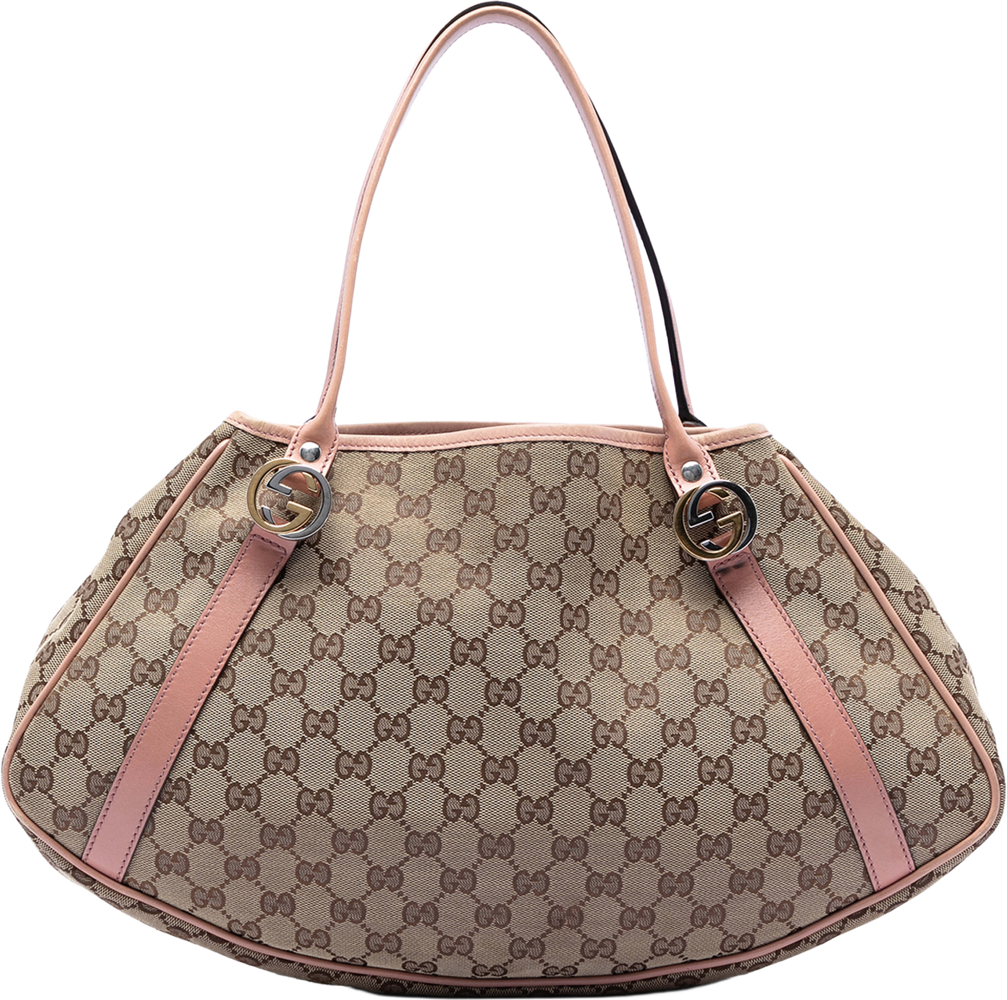 Gucci Gg Canvas Twins Shoulder Bag, från Luxclusif, i färgen beige. Klicka för att öppna bilden i stort format